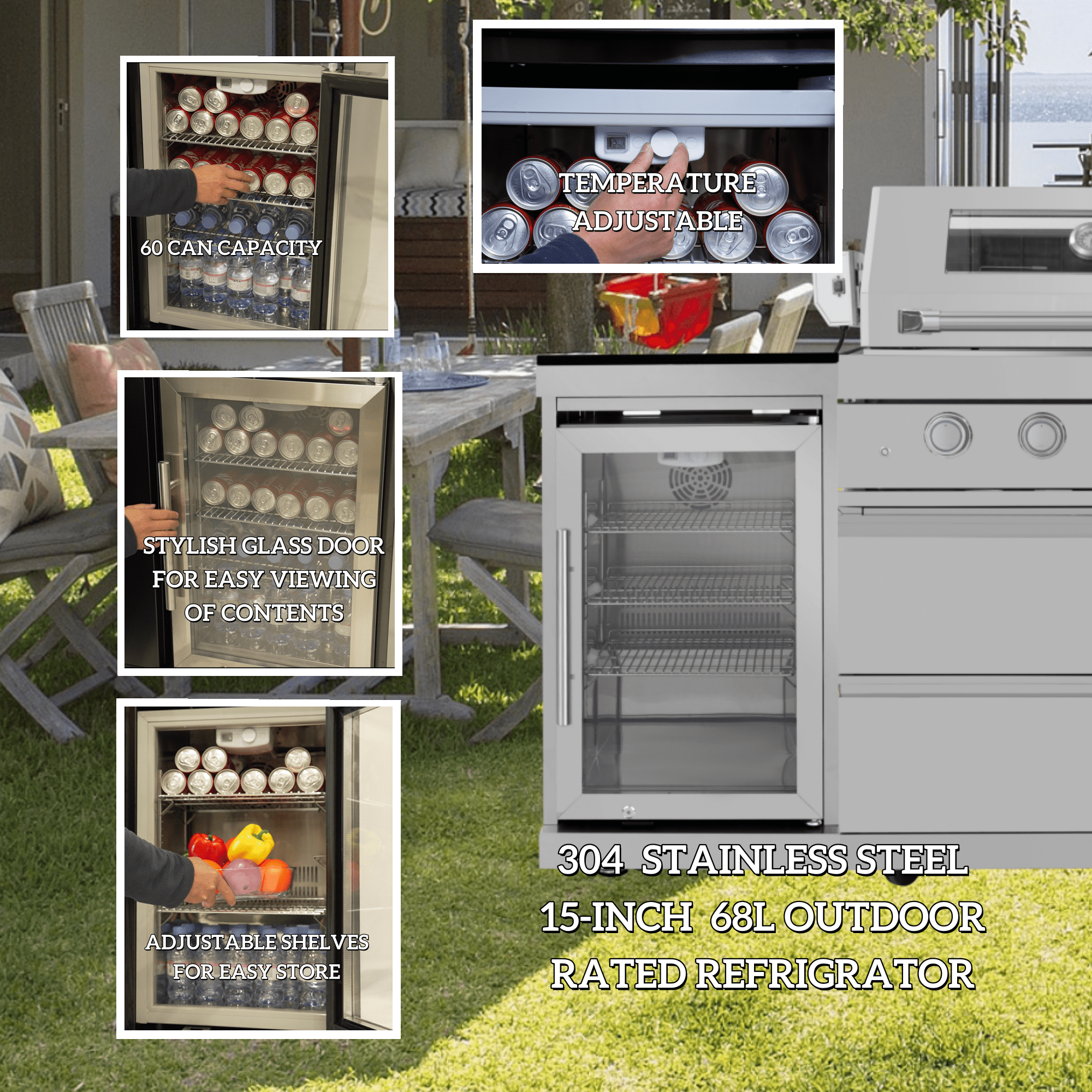 Outdoor Kitchen Island Grill with Pizza Oven