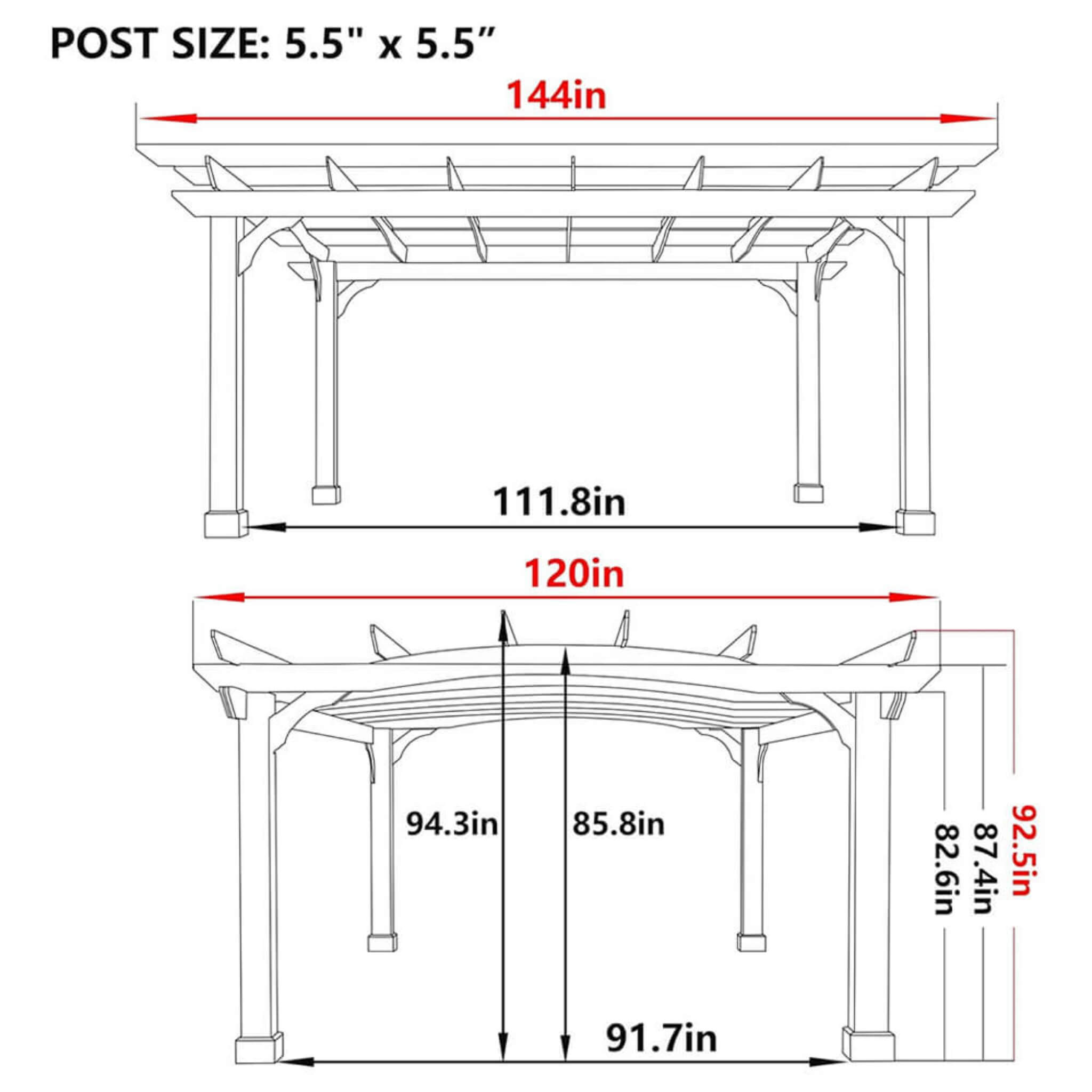 All-Season Backyard Patio Cedar Wood Gazebo Pergola