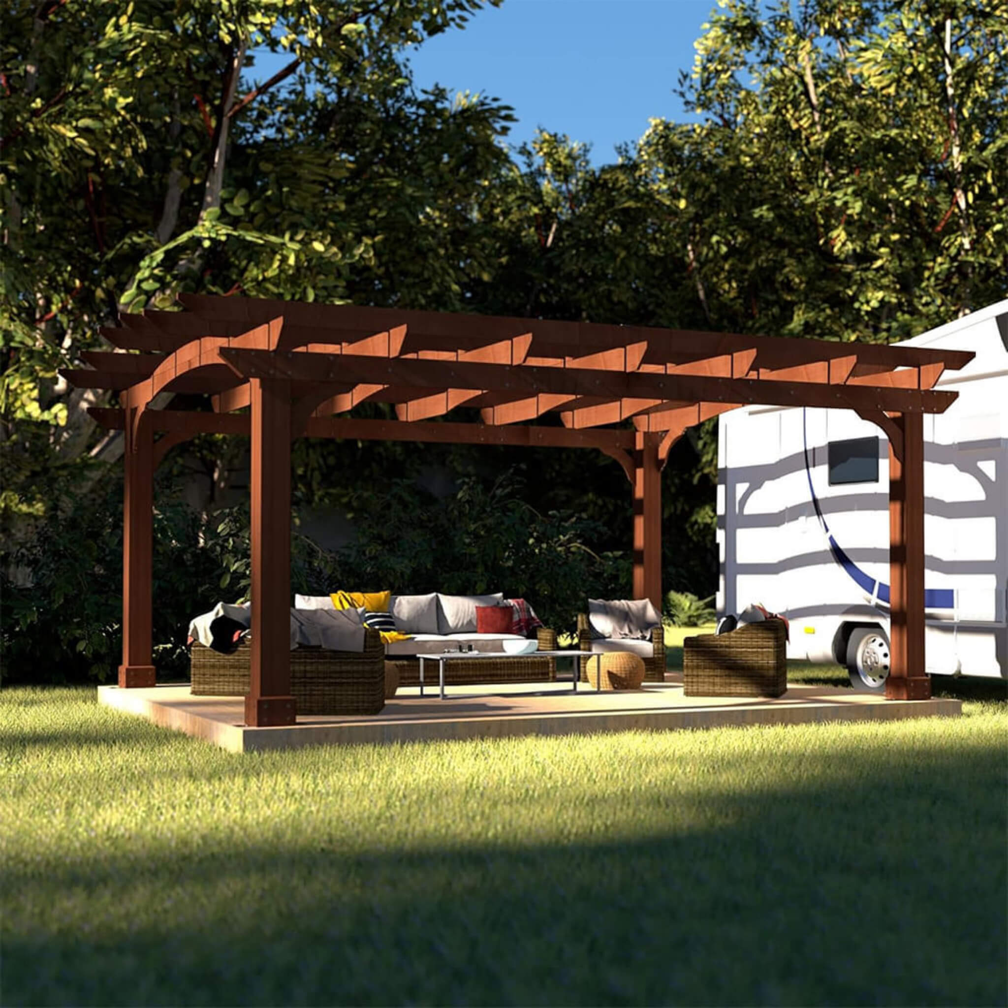 All-Season Backyard Patio Cedar Wood Gazebo Pergola