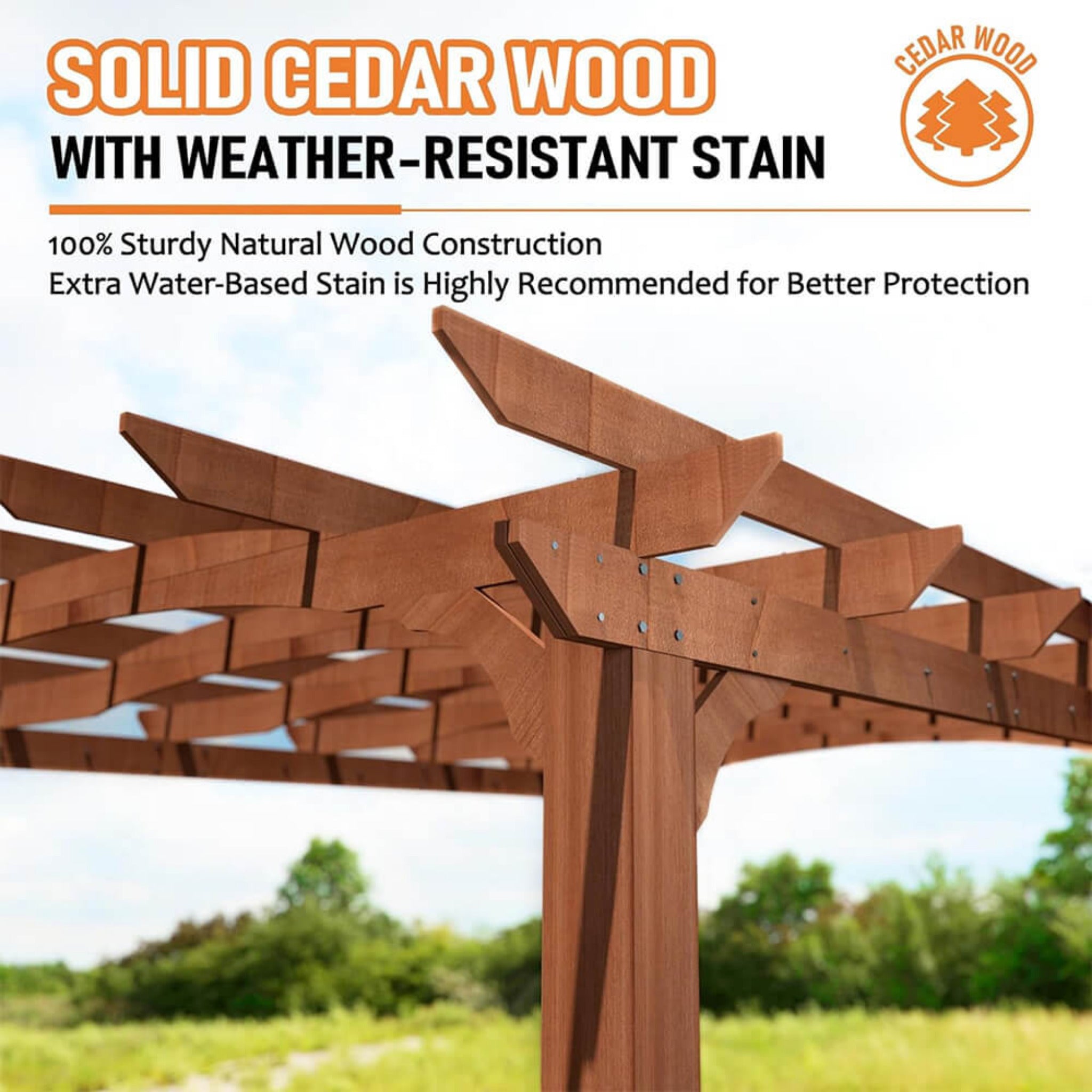 All-Season Backyard Patio Cedar Wood Gazebo Pergola