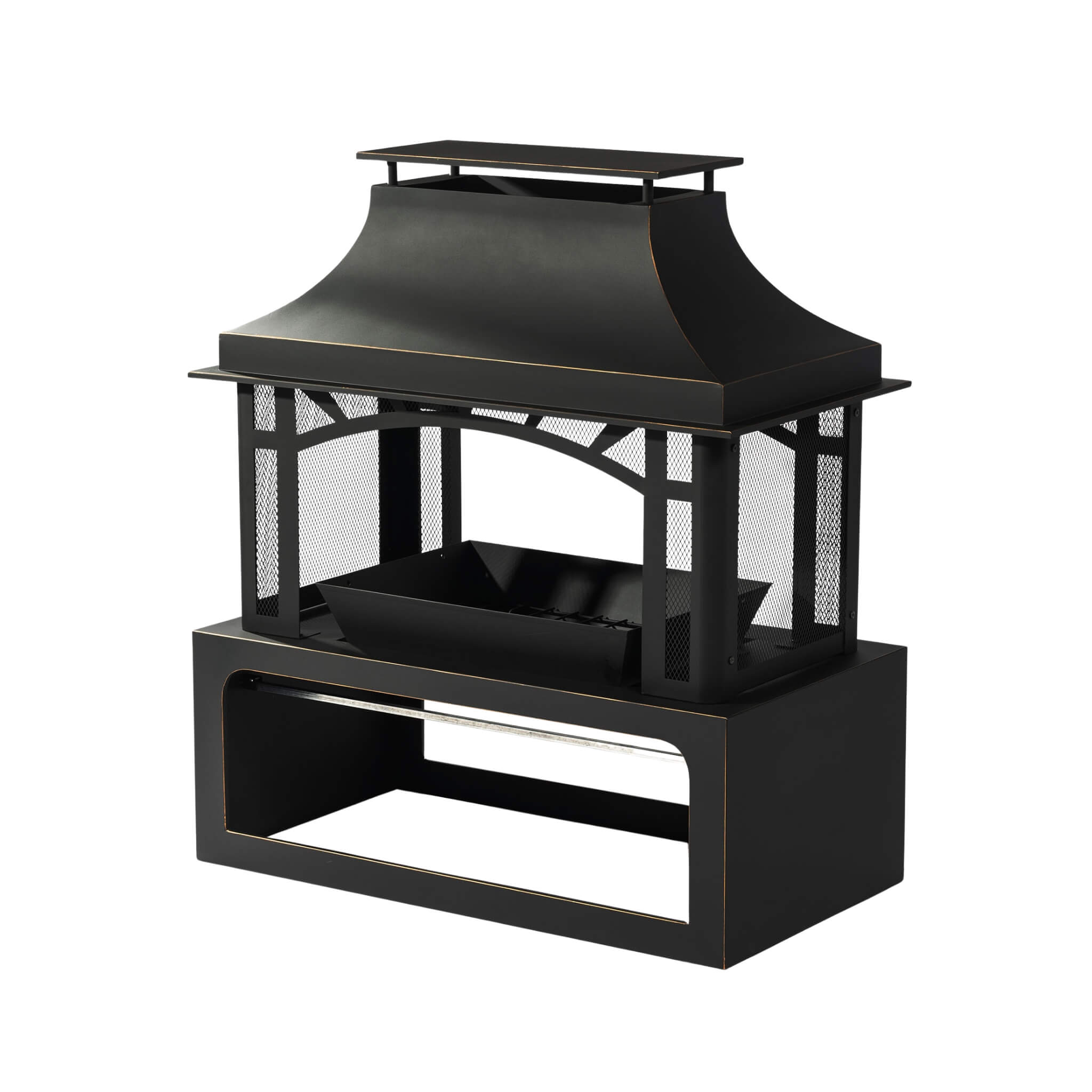 Steel Wood-Burning Backyard Fireplace