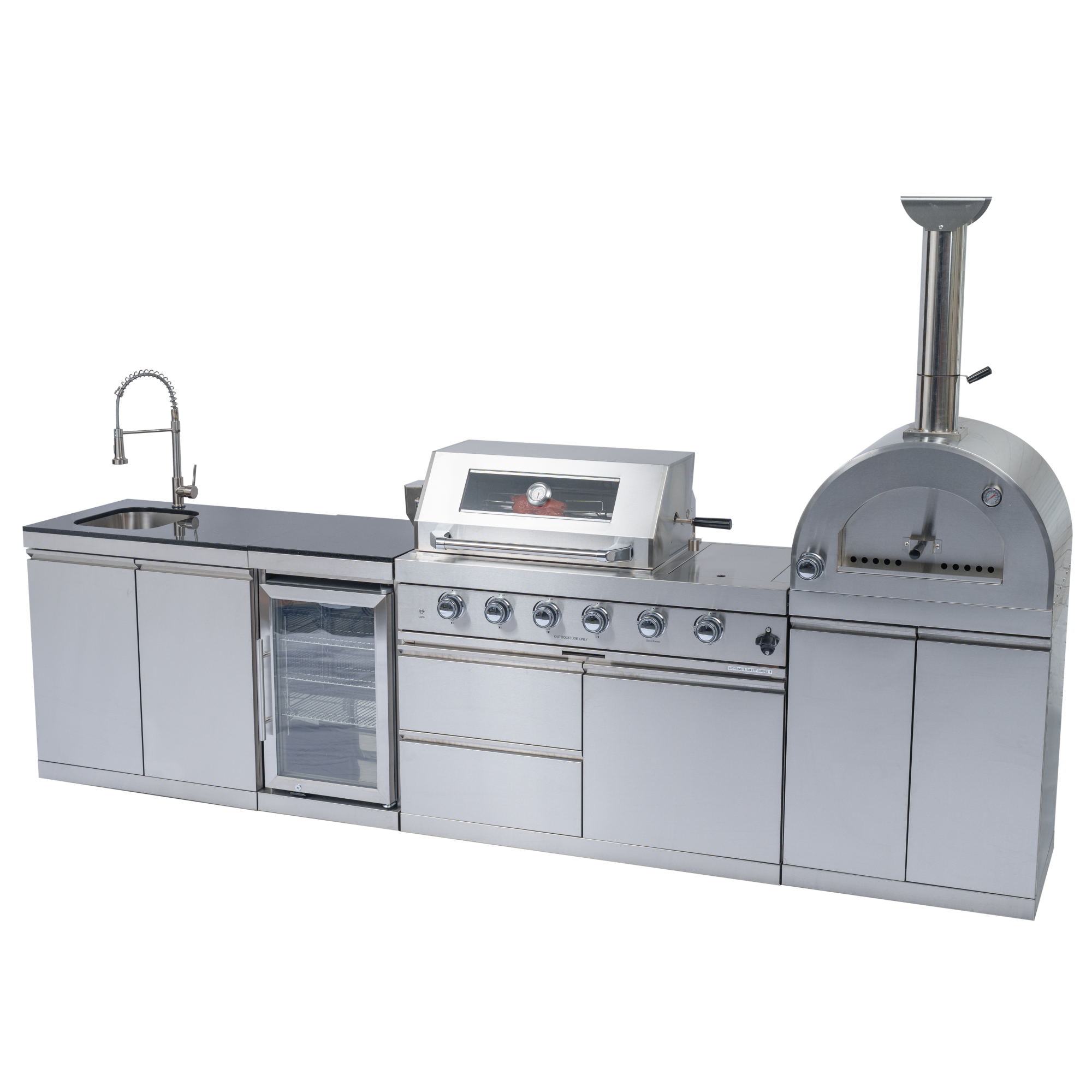 Outdoor Kitchen Island Grill with Pizza Oven