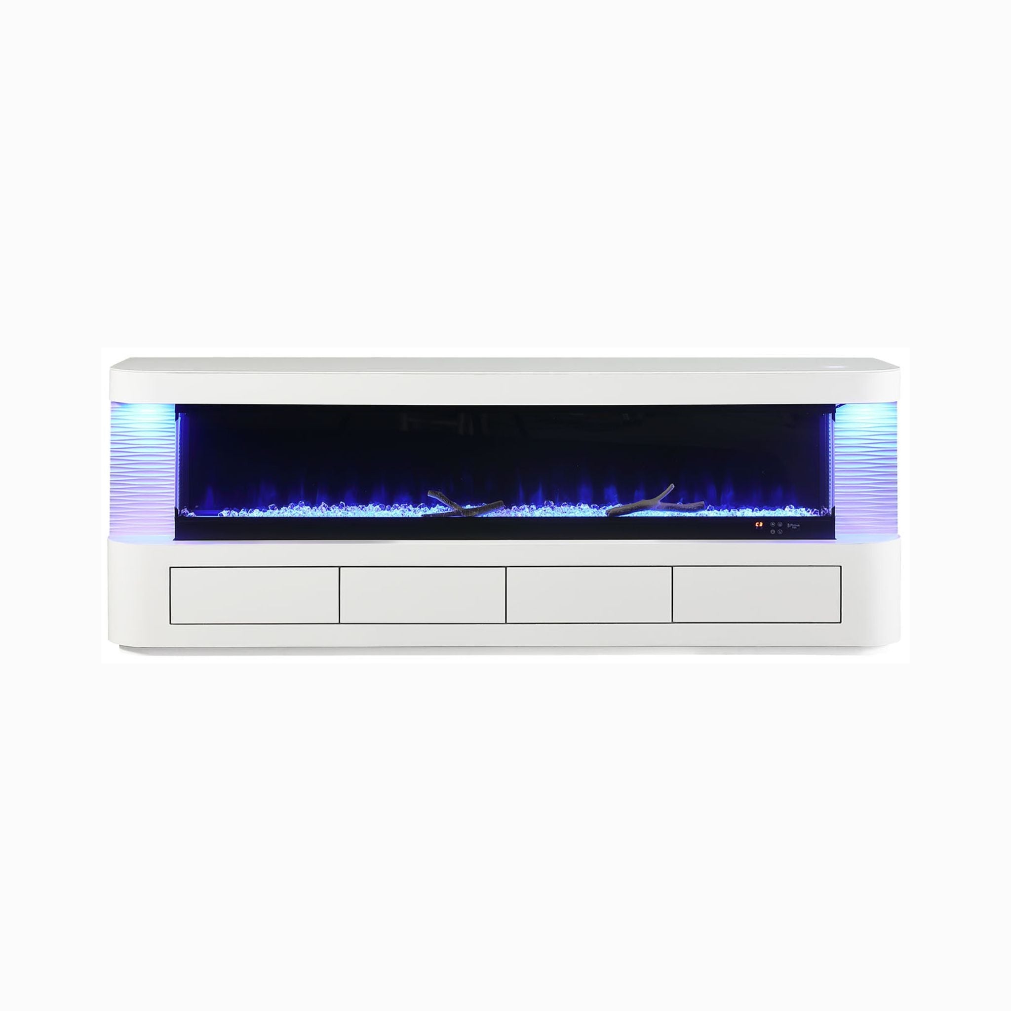 Nuvia 71-Inch Modern White Electric Fireplace