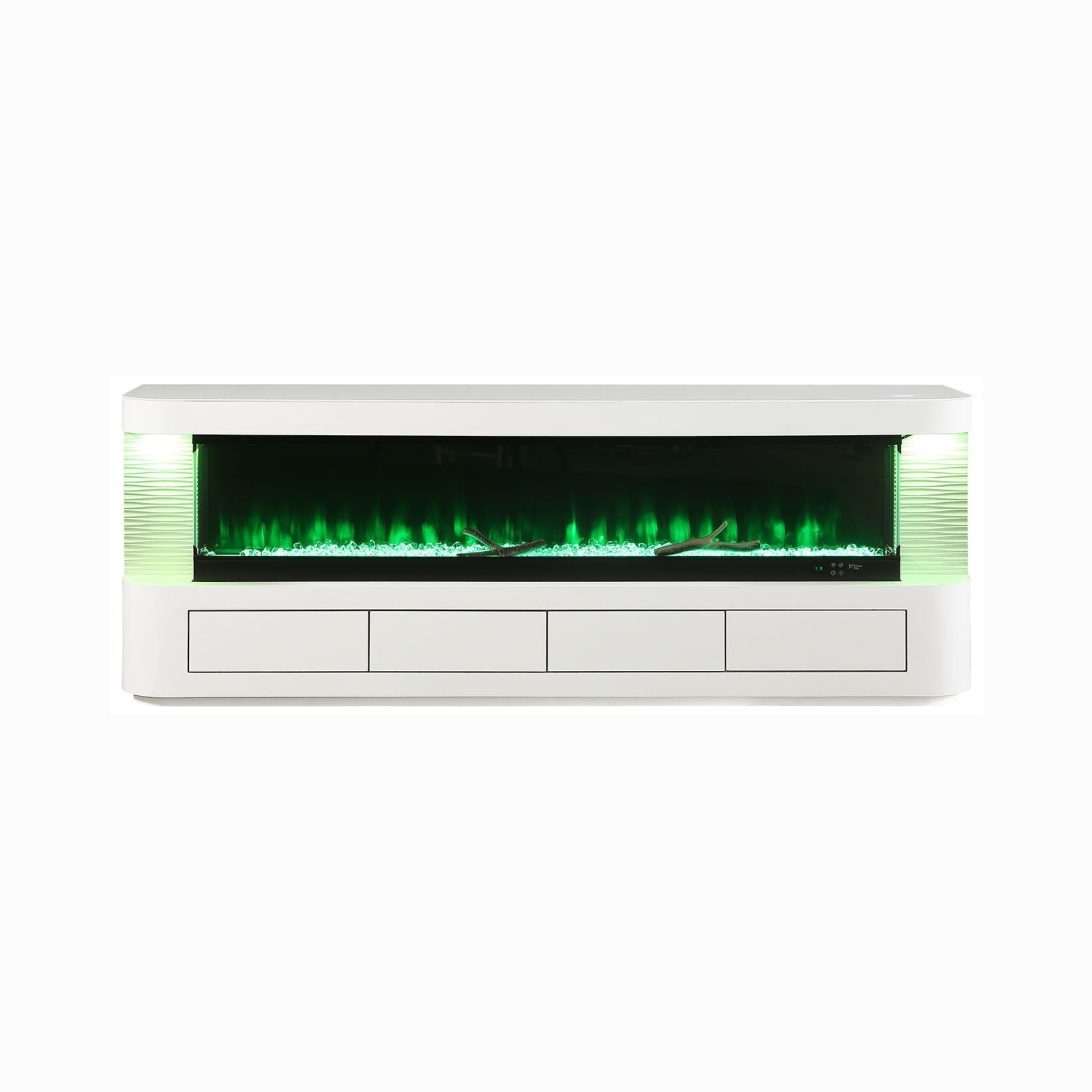 Nuvia 71-Inch Modern White Electric Fireplace