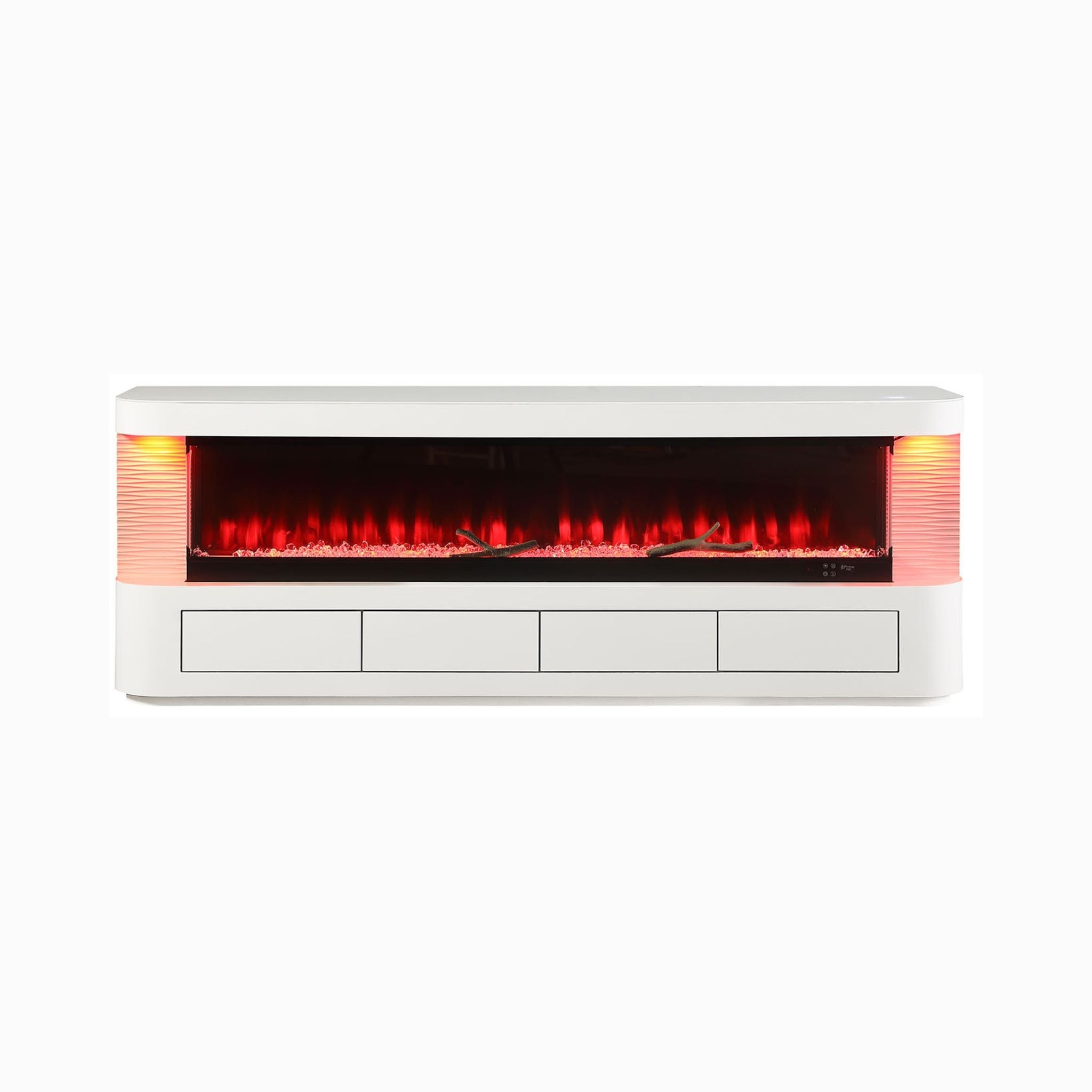 Nuvia 71-Inch Modern White Electric Fireplace