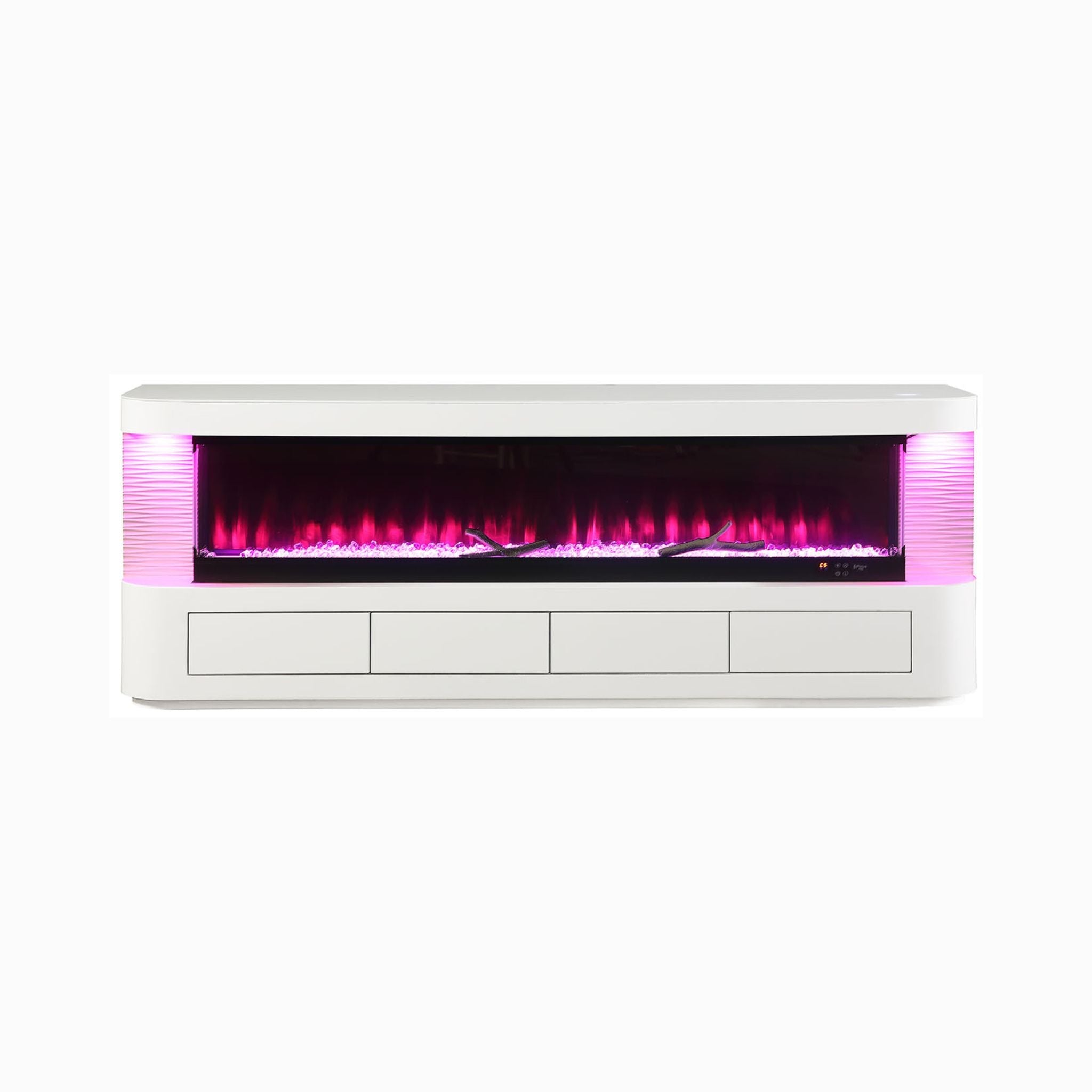Nuvia 71-Inch Modern White Electric Fireplace