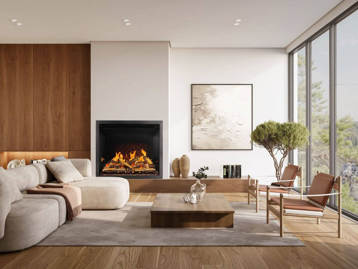 Living room built in electric fireplace