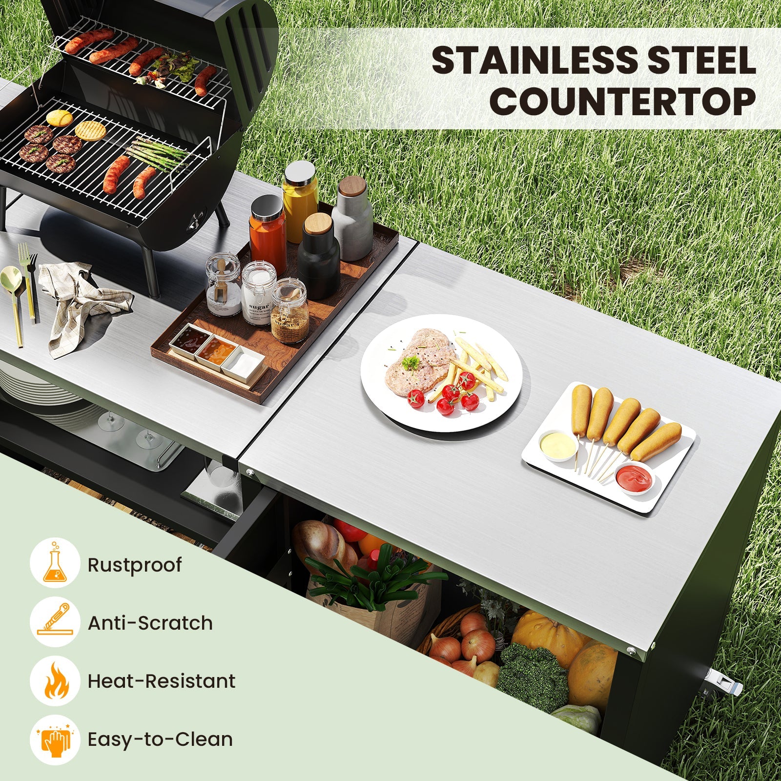 Outdoor Grill Table with Sink