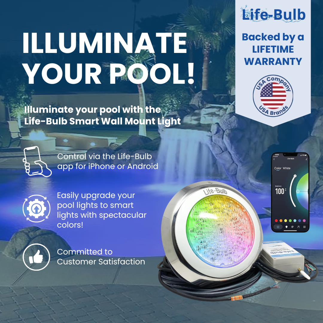Life-Bulb Smart Wall-Mount Color LED Inground Pool Light System