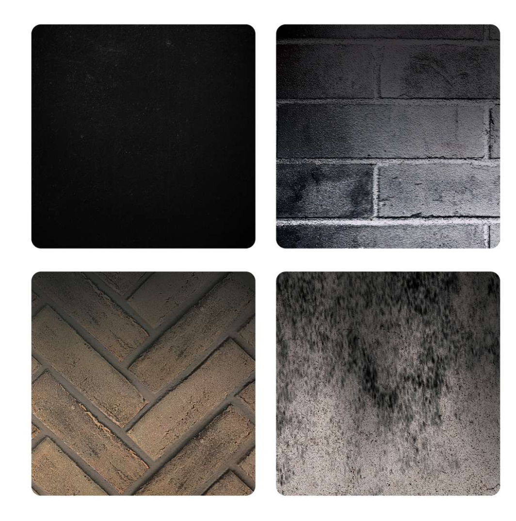 chart on black backgroud showing 4 options for inside fireplace