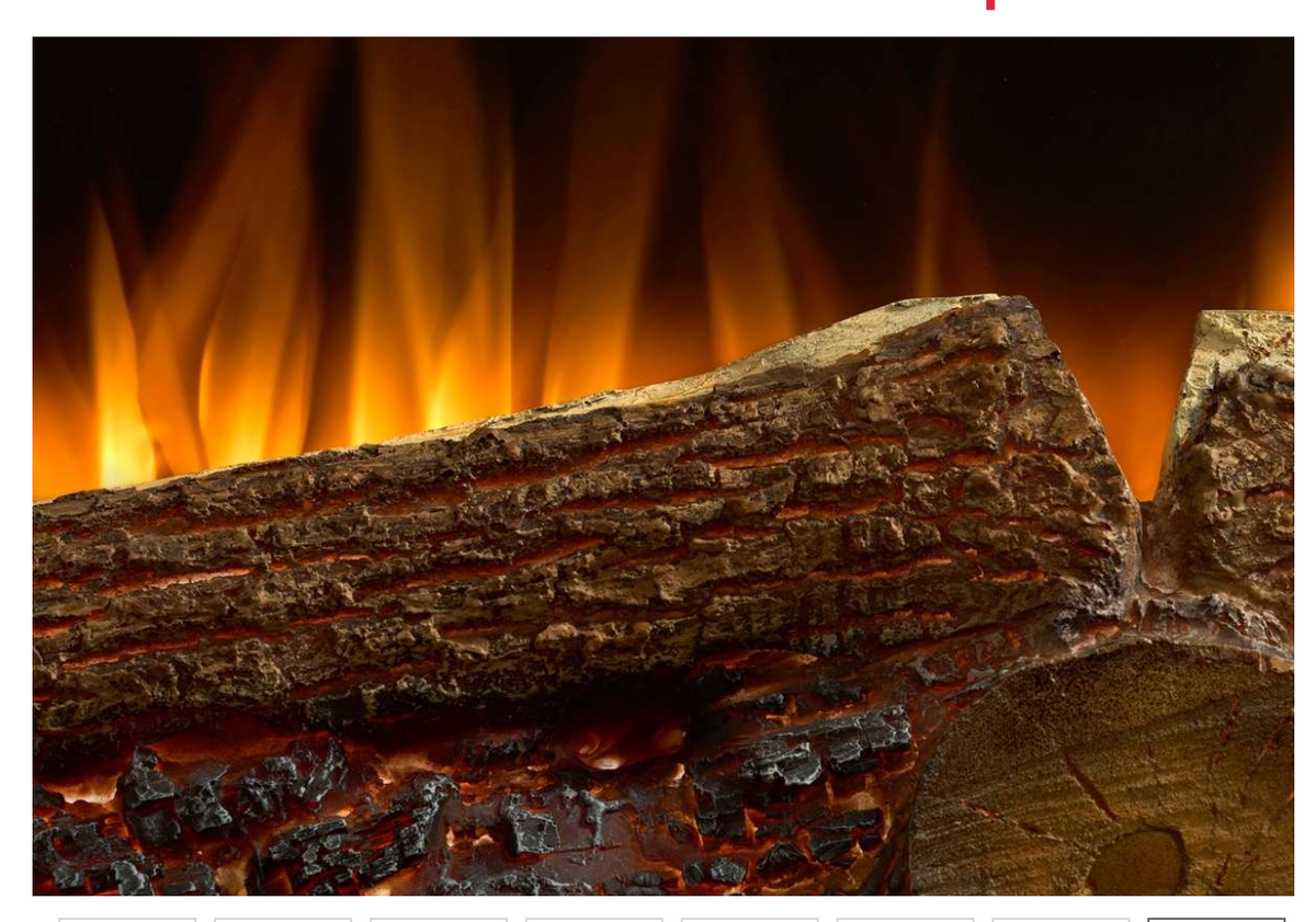 log set showing burning fire and embers