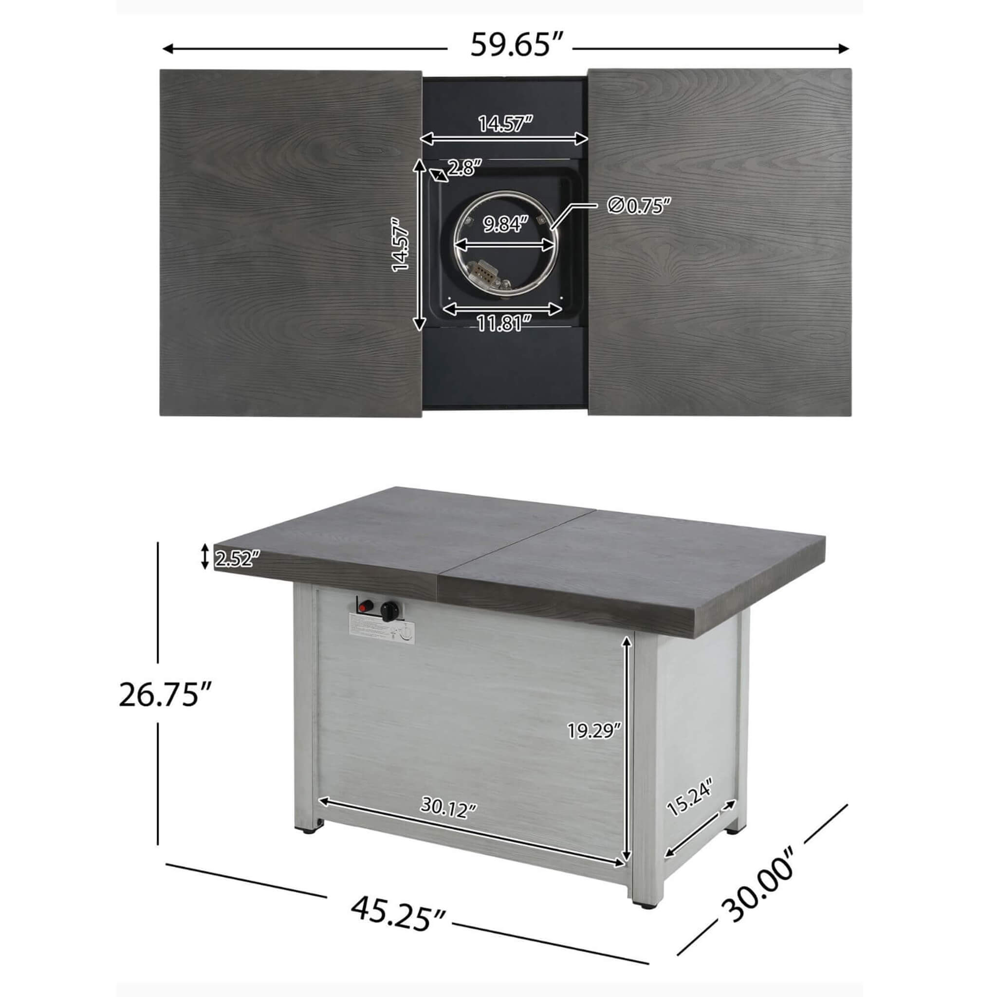 Premium Outdoor Aluminum Fire Pit Table