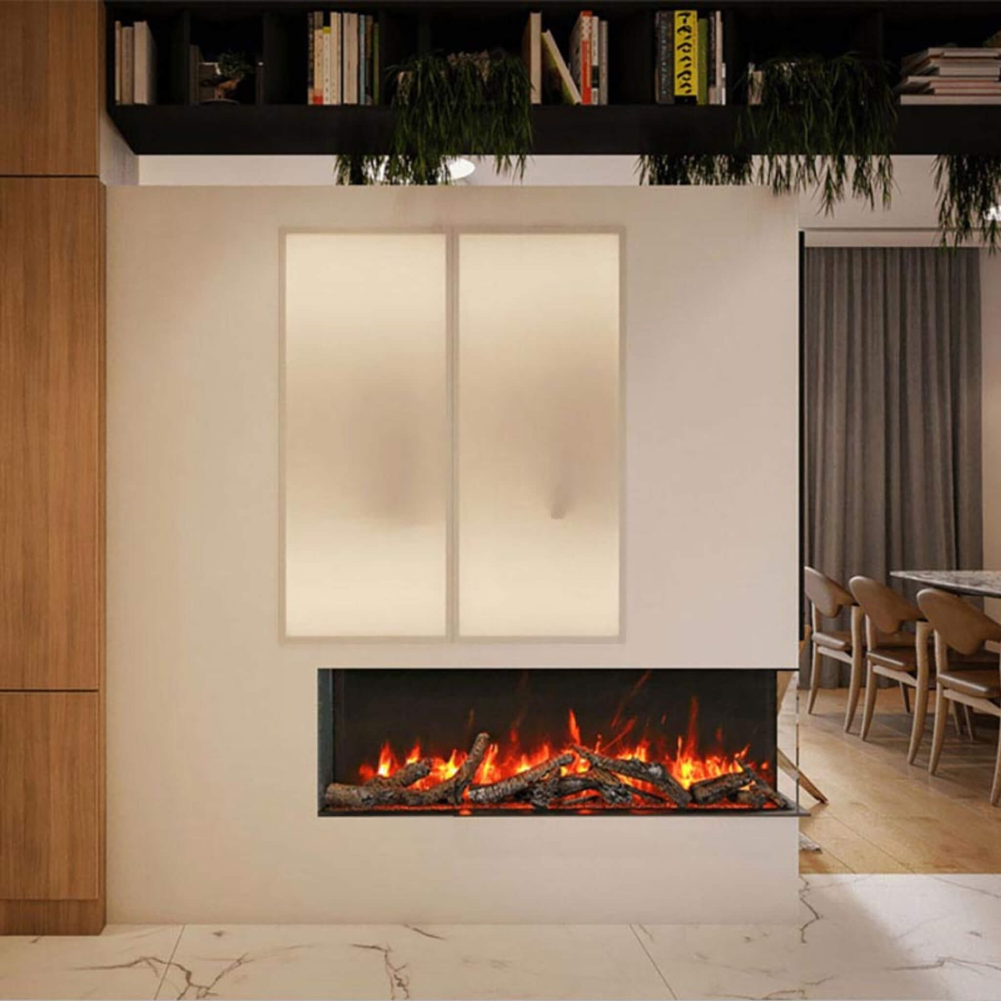 Amantii Tru-View Slim Smart 3-Sided Built-In Electric Fireplace