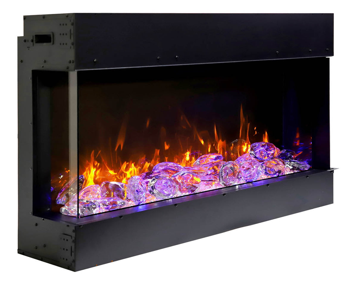 Image of glass embers electric fireplace on white background