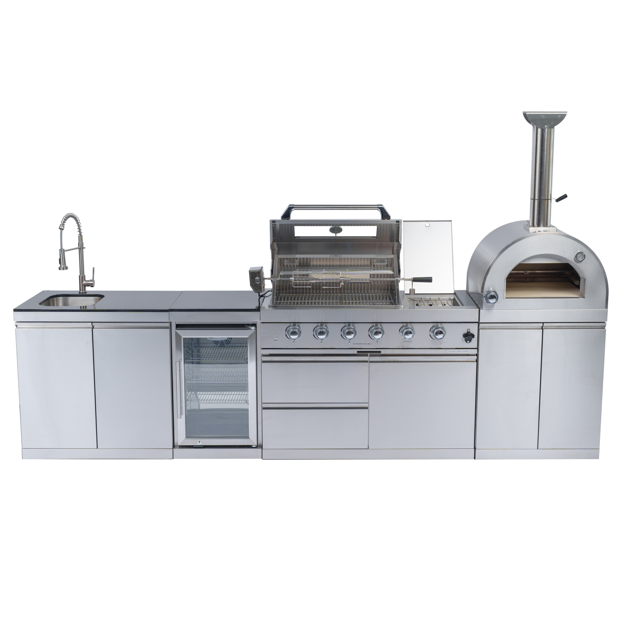 Outdoor Kitchen Island Grill with Pizza Oven