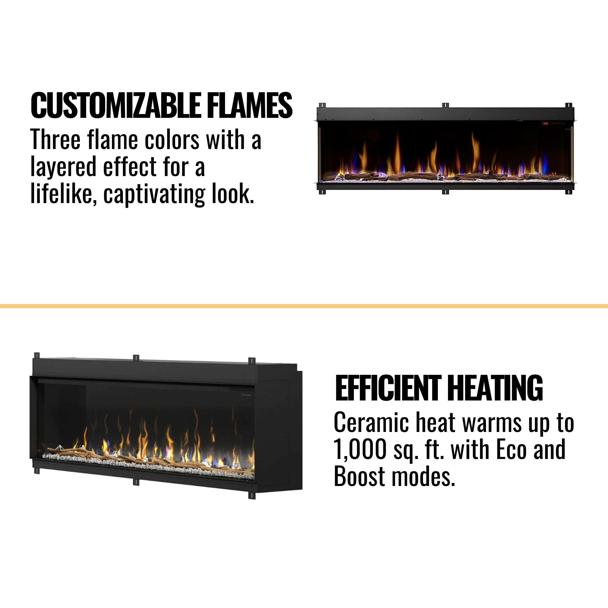 Dimplex IgniteXL Bold 74-Inch Deep Built-In Linear Electric Fireplace