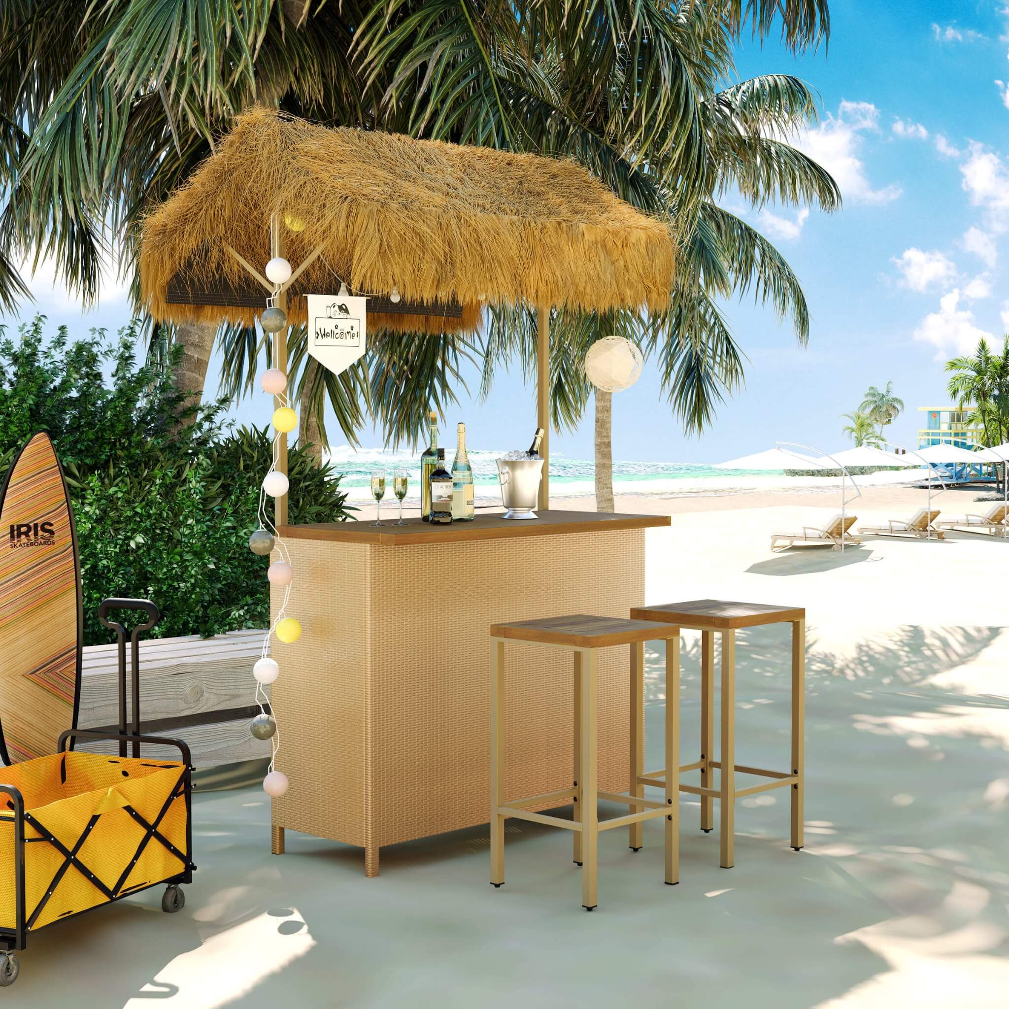 Hawaiian Bar-Height Patio Set