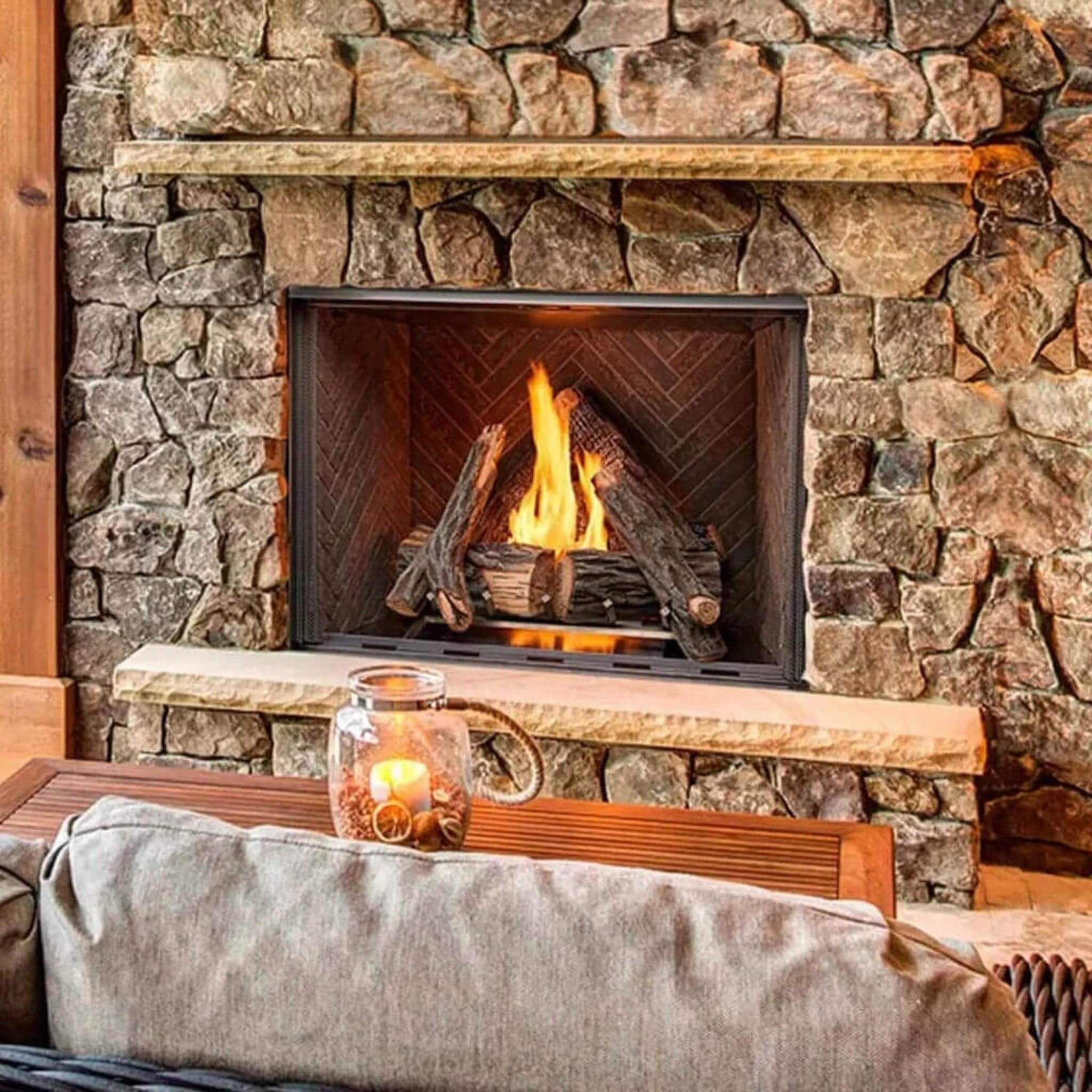 Majestic Courtyard Traditional Outdoor Gas Fireplace