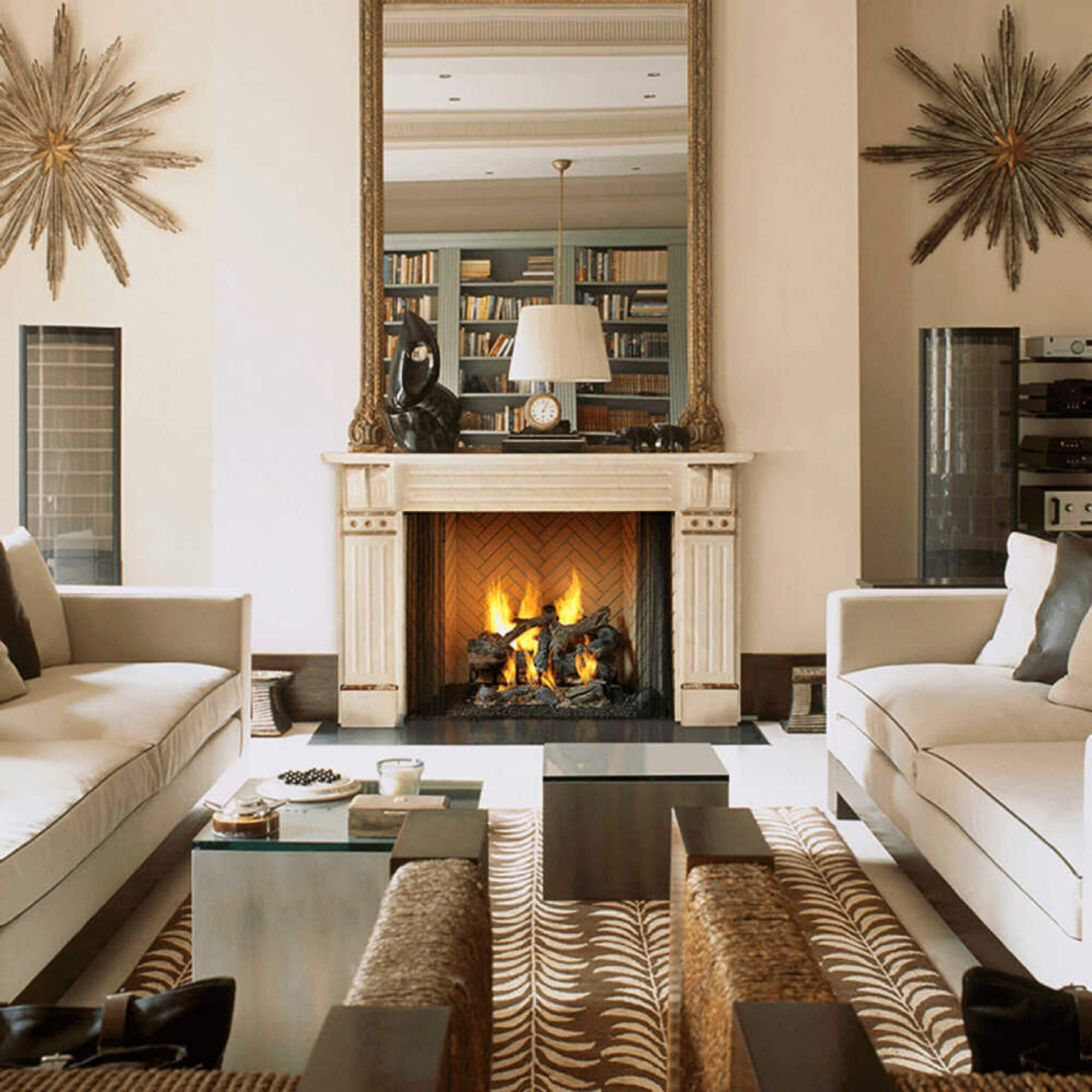 Open Wood Burning Fireplace