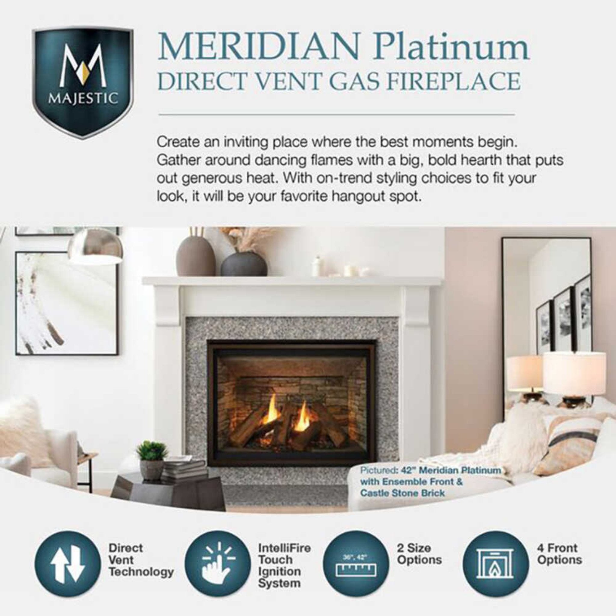 Majestic Meridian Natural Gas Fireplace