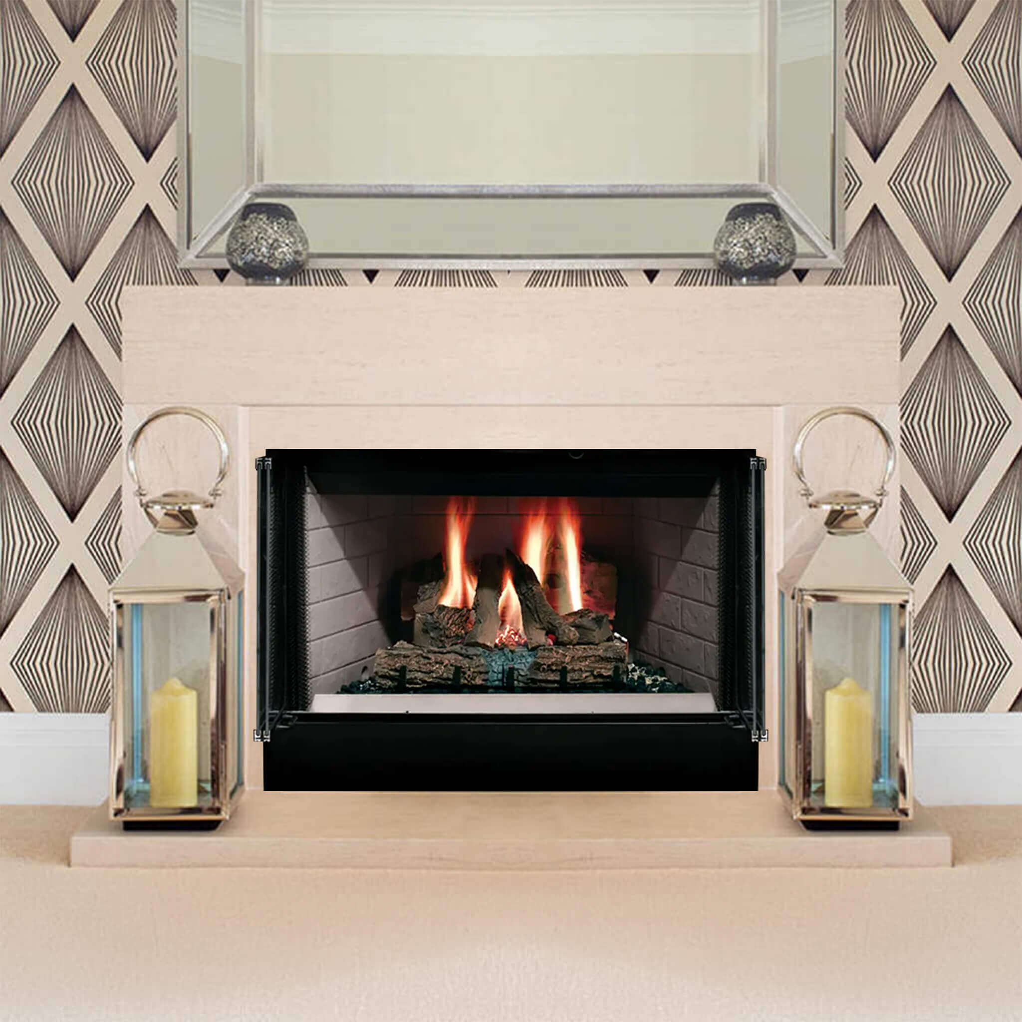 PEACE AND RELAXATION WITH THIS WOOD-BURNING FIREPLACE