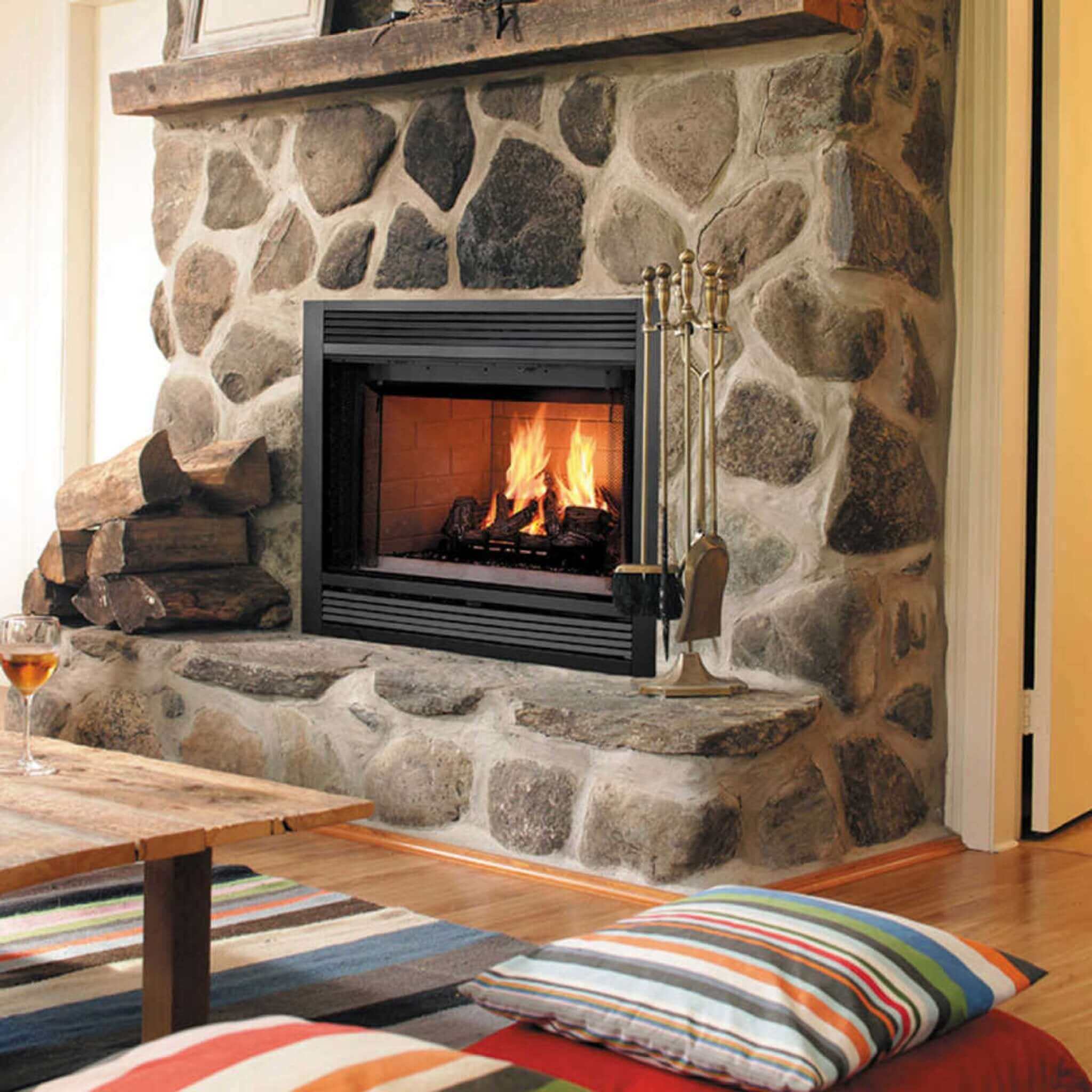 PEACE AND RELAXATION WITH THIS WOOD-BURNING FIREPLACE