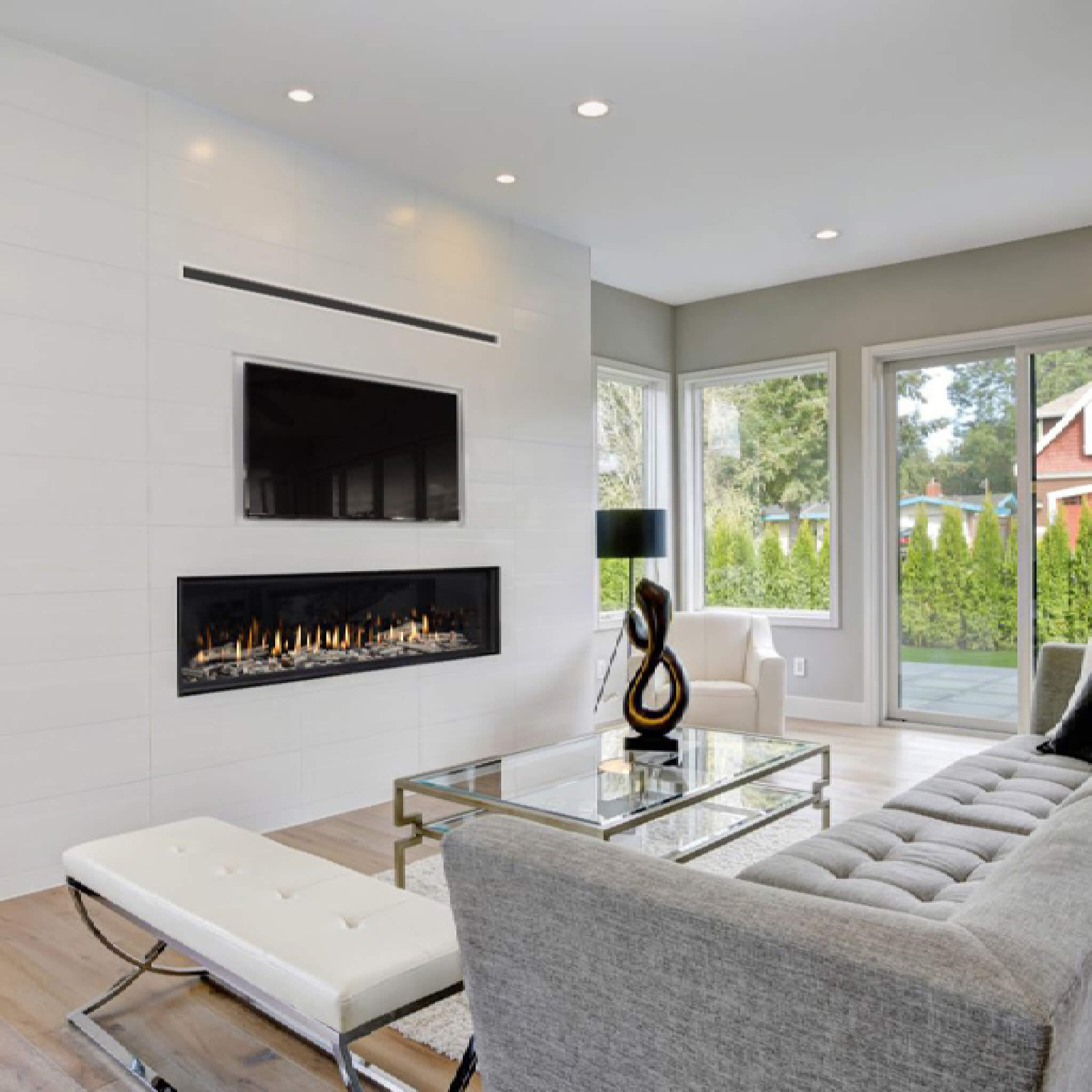 Montigo Distinction 63" Single Sided Linear Direct Vent Natural Gas Fireplace