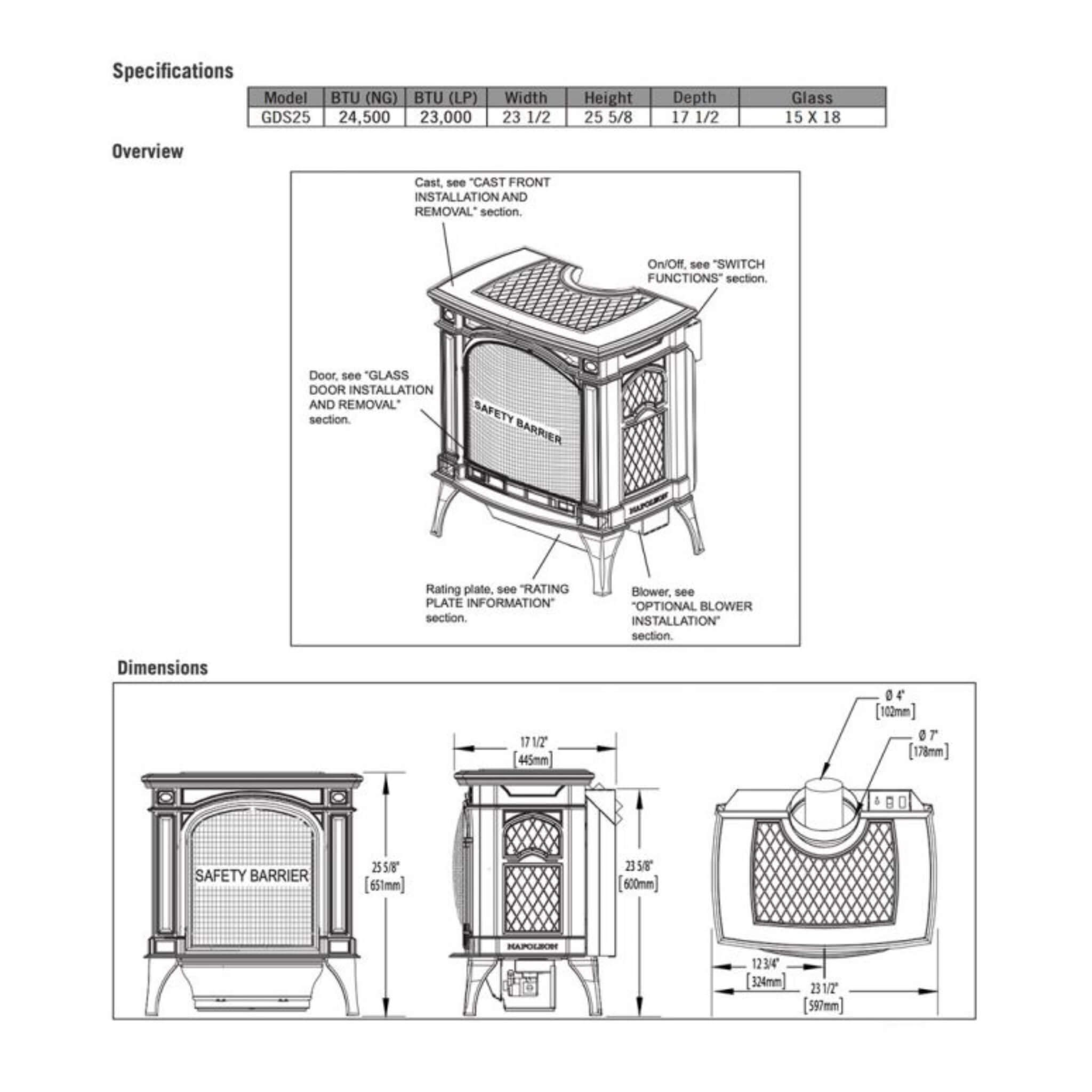 Napoleon Bayfield Gas Cast Iron Stove