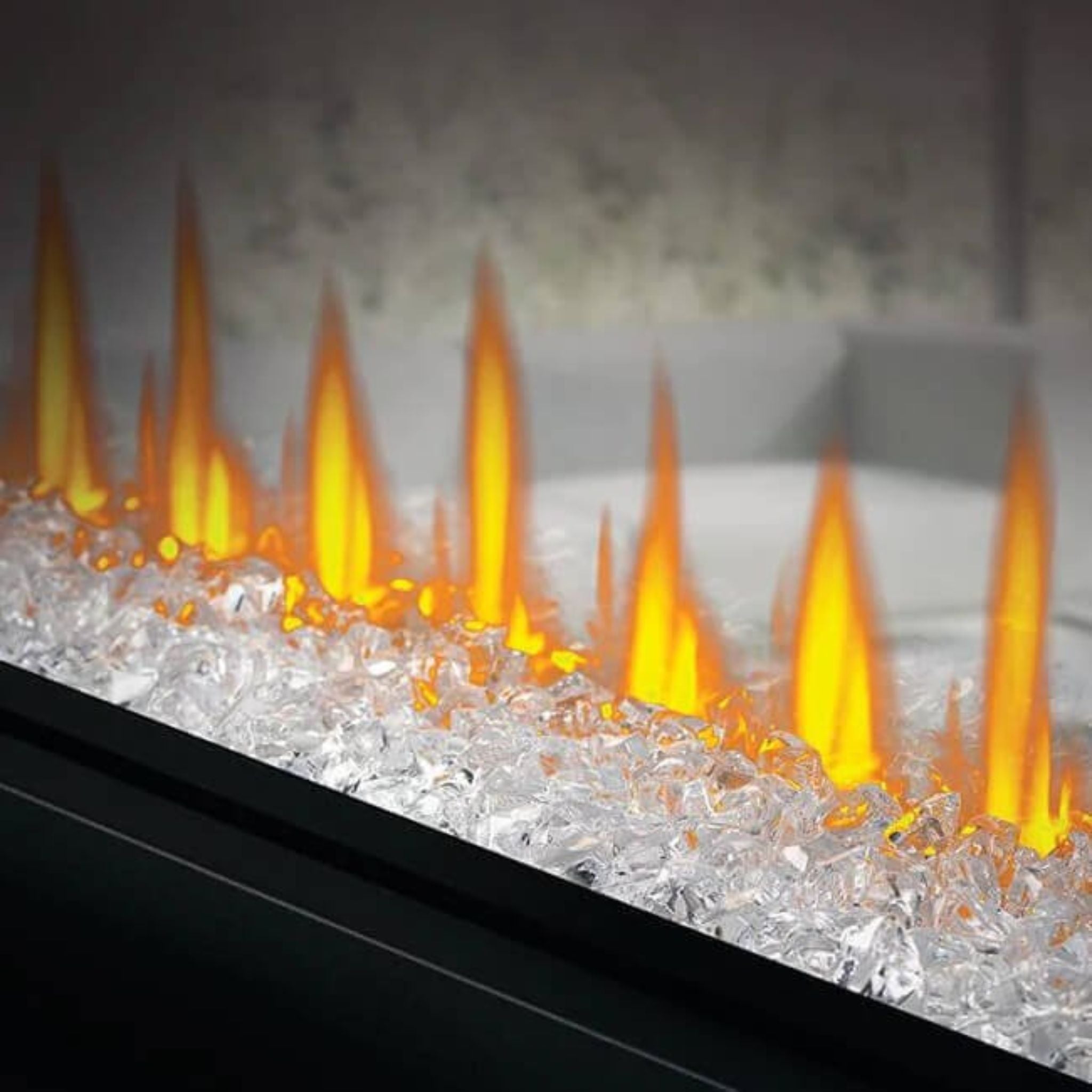 Fully Recessed See Thru Wall Mounted Electric Fireplace