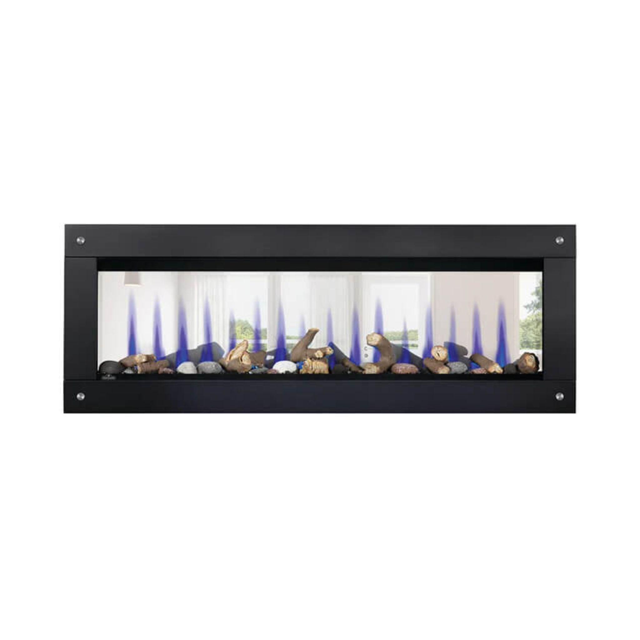 Fully Recessed See Thru Wall Mounted Electric Fireplace