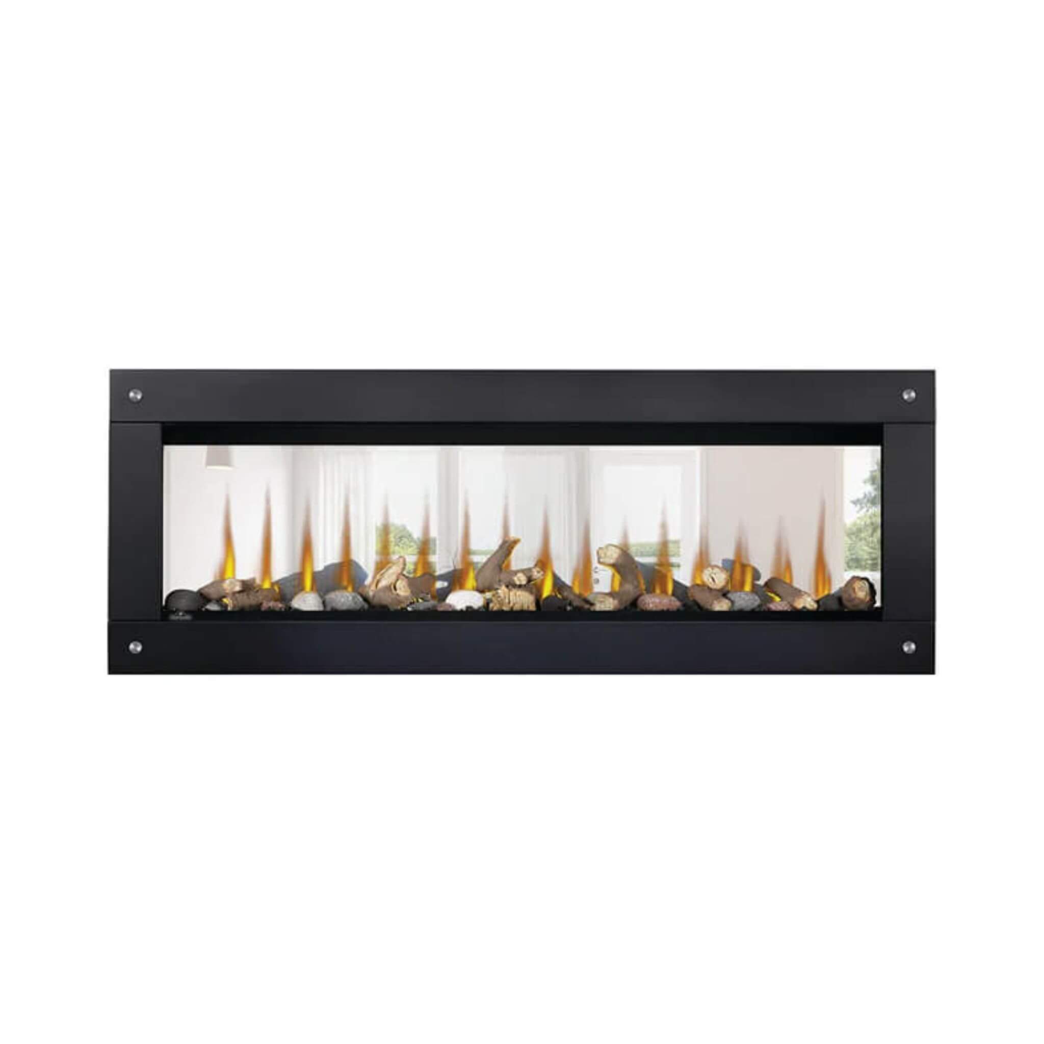 Fully Recessed See Thru Wall Mounted Electric Fireplace