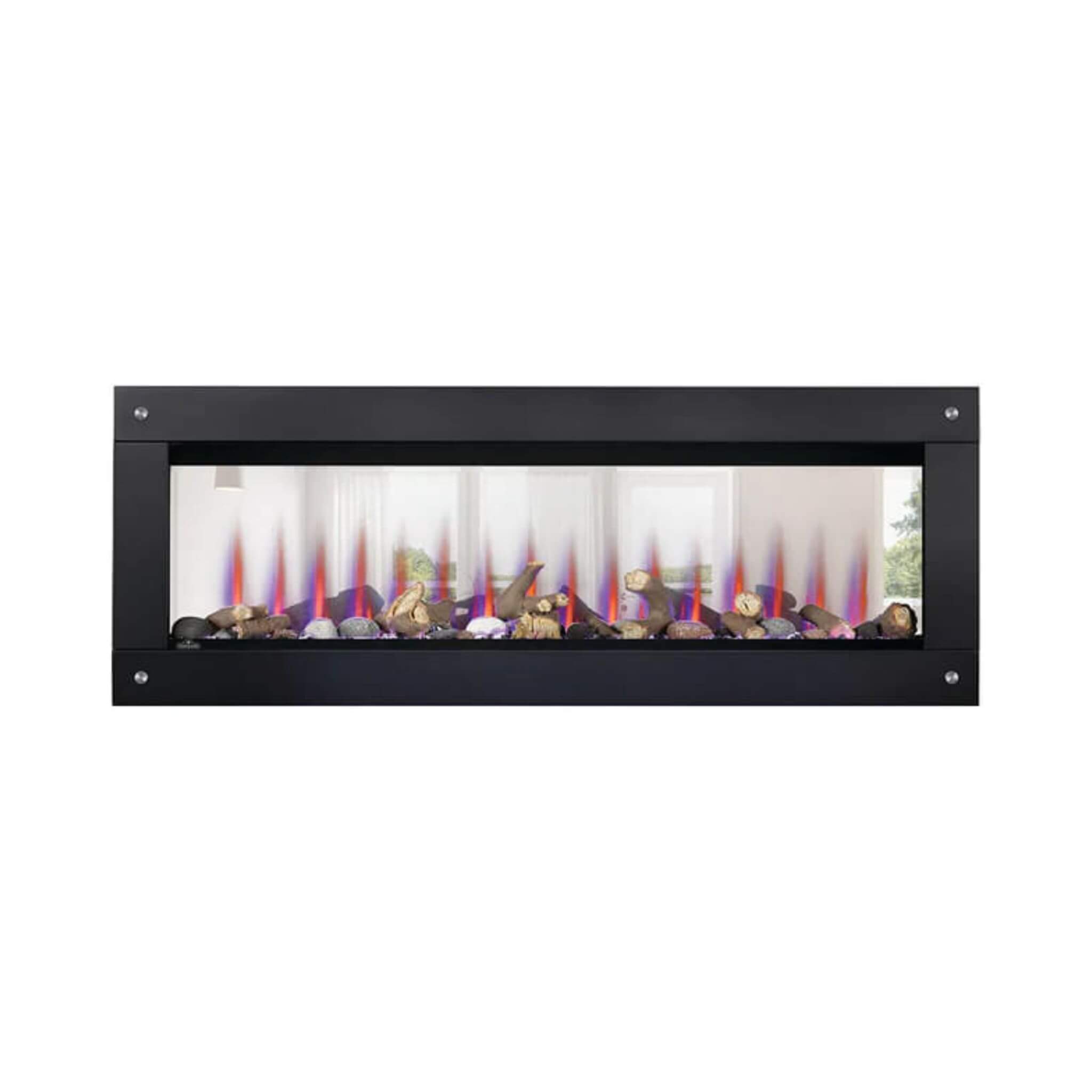 Fully Recessed See Thru Wall Mounted Electric Fireplace
