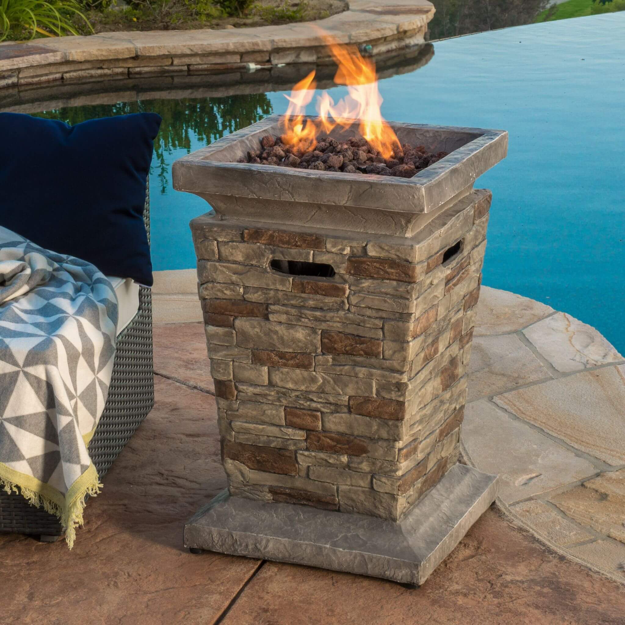 Natural Stone Fire Column