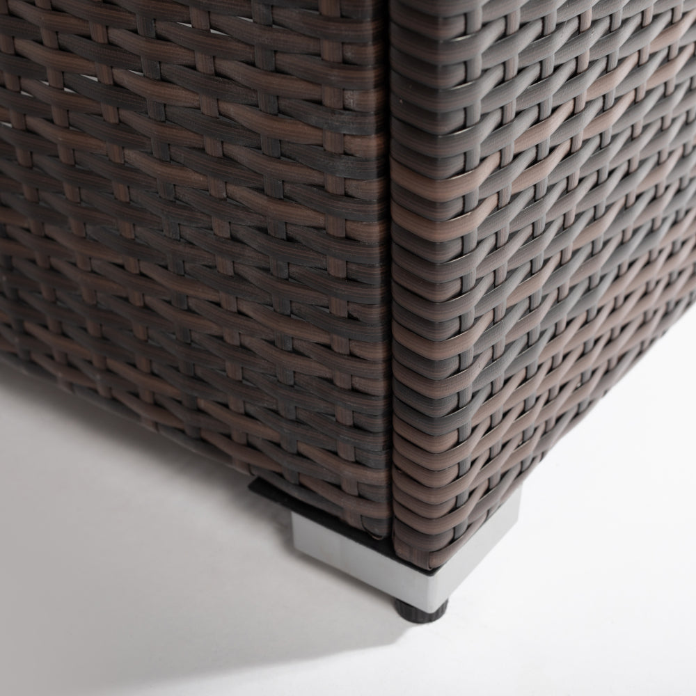 Wicker Fire Table with Marble  Top