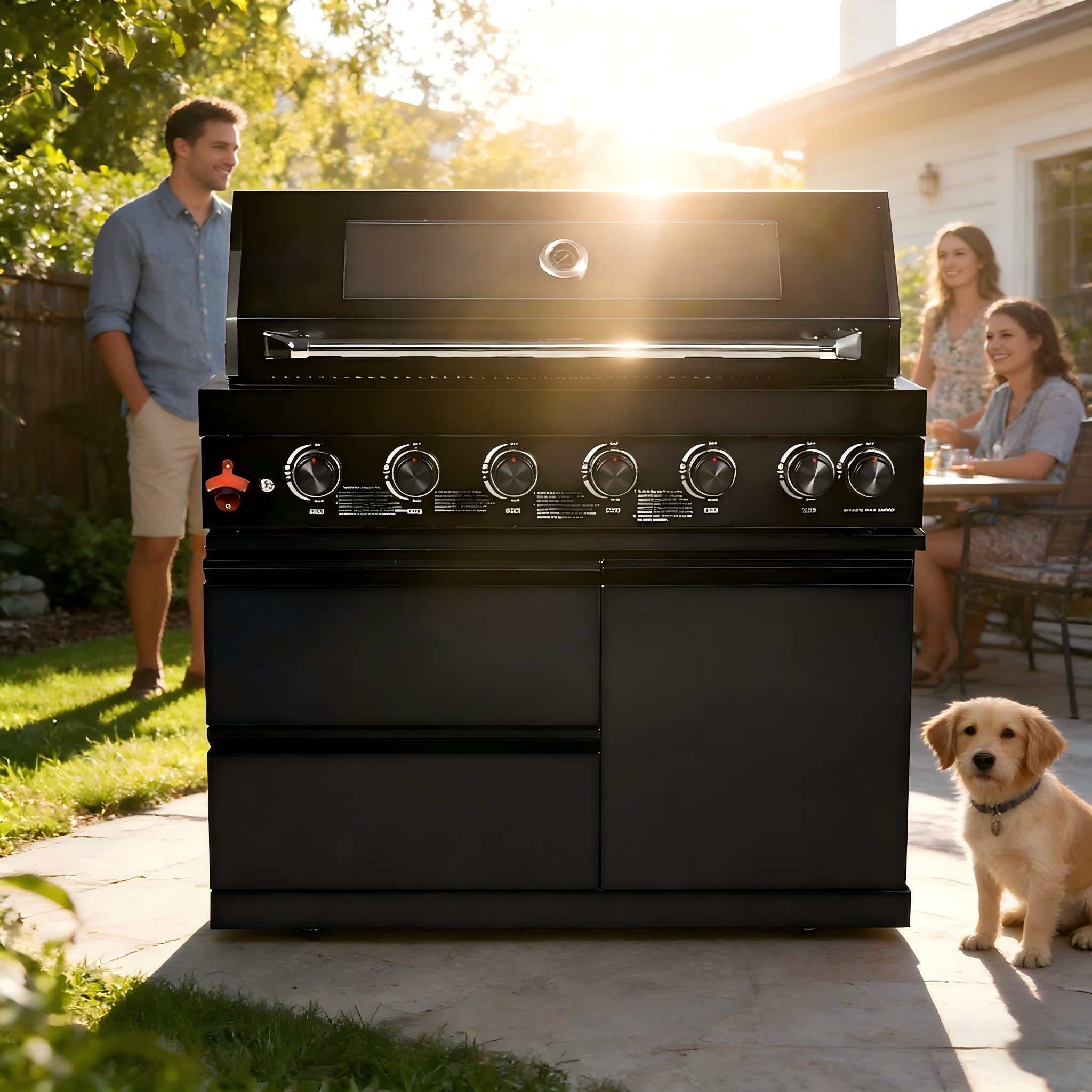Six Burners Outdoor Kitchen Island Grill