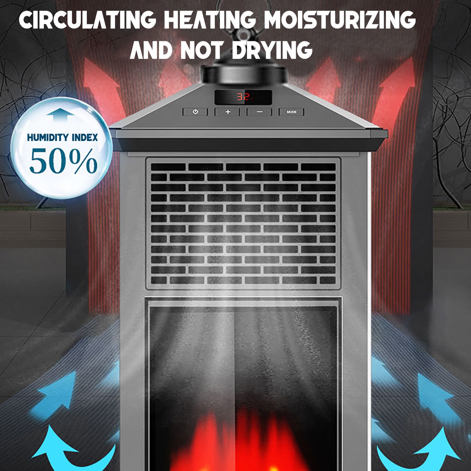 European 3D simulation flame Heater