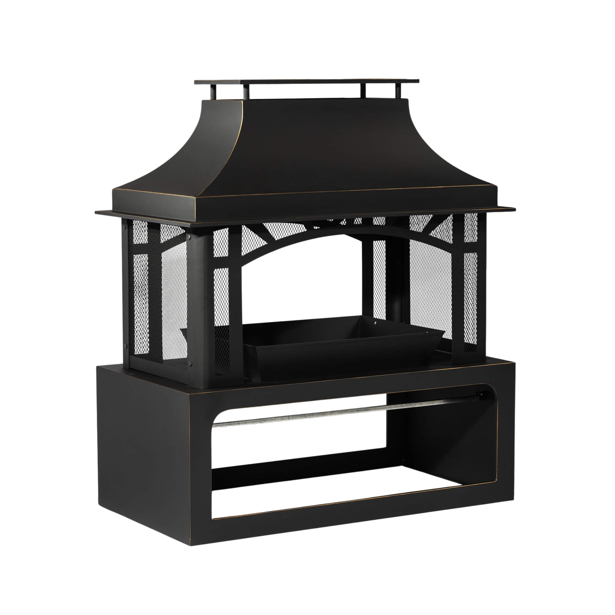 Steel Wood-Burning Backyard Fireplace