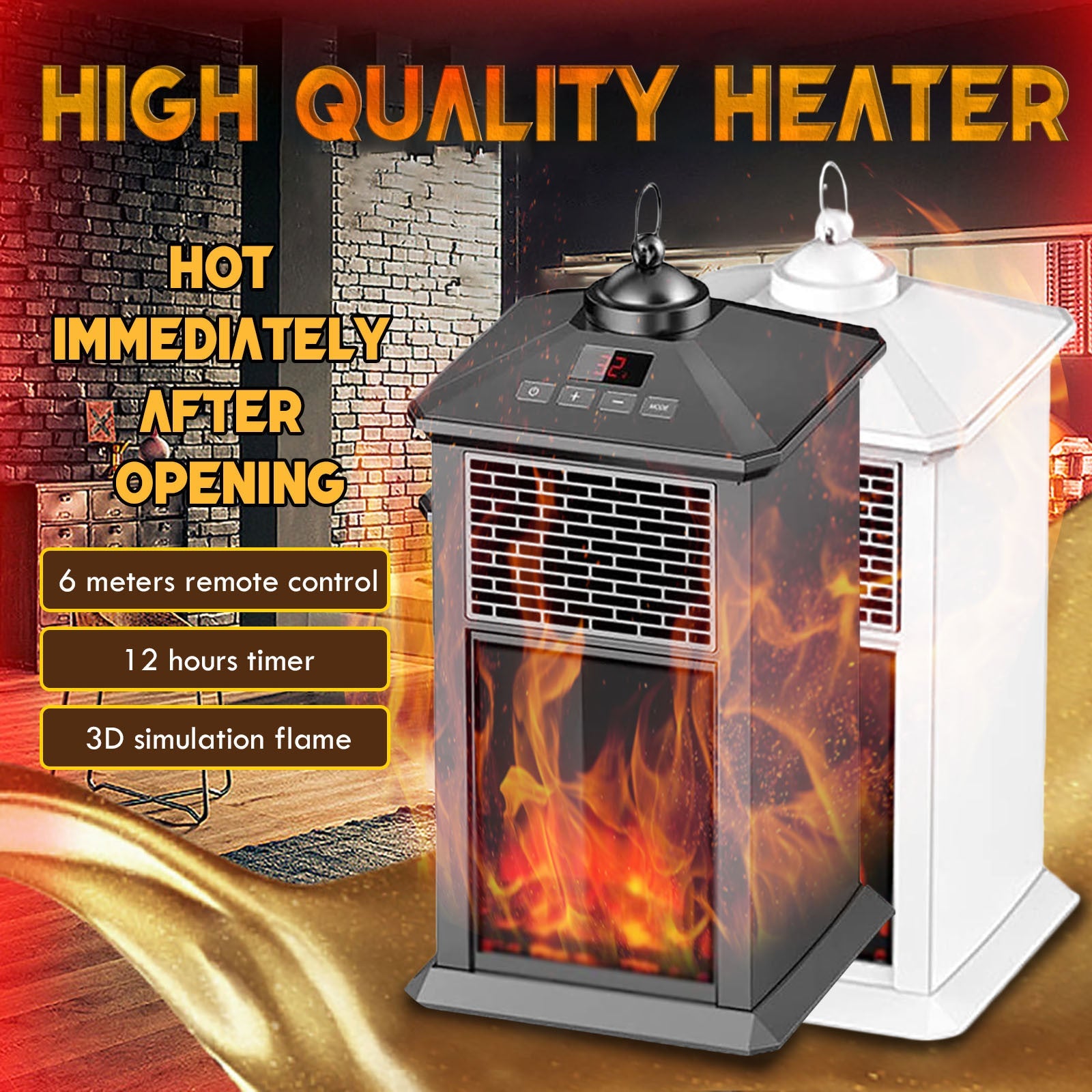 European 3D simulation flame Heater