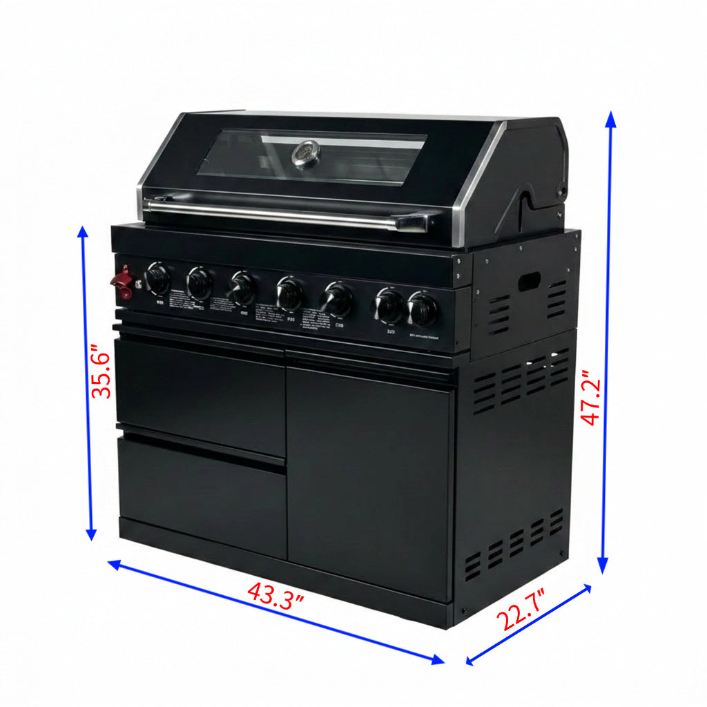 Six Burners Outdoor Kitchen Island Grill