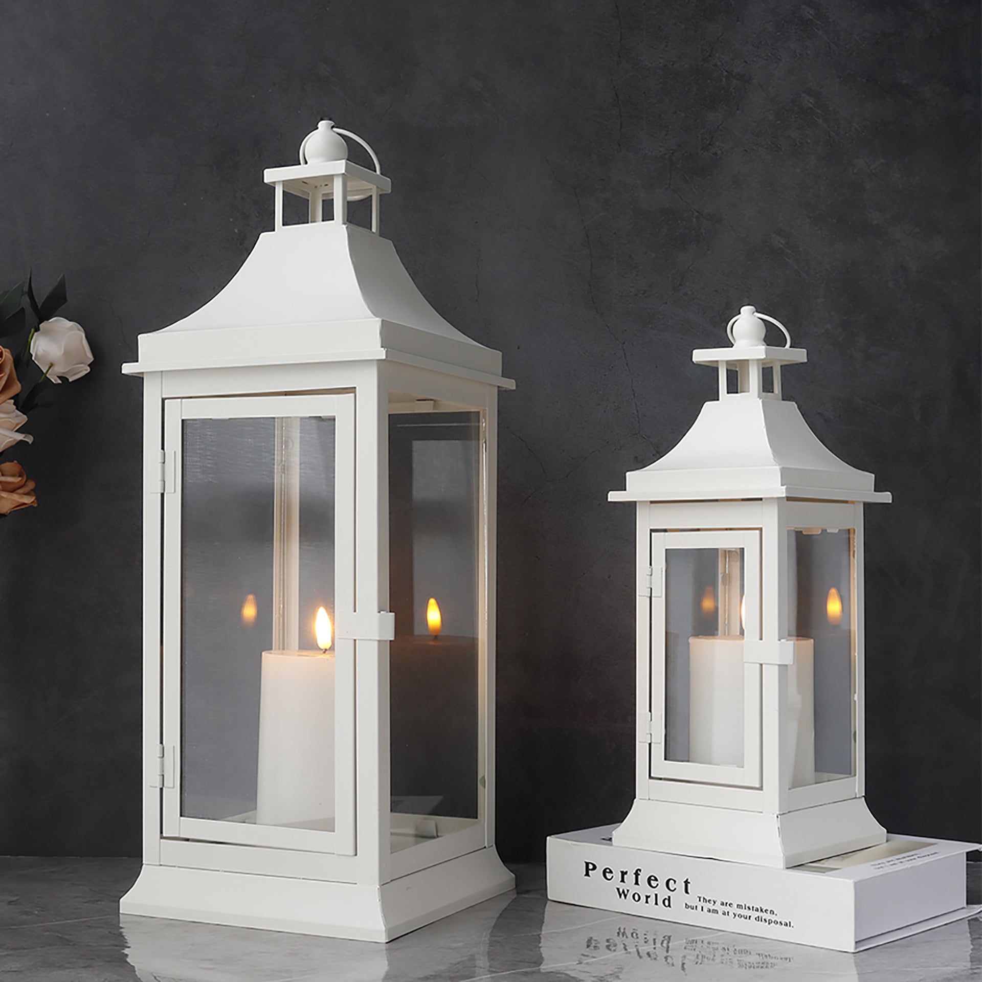 Set of 2 Outdoor Candle Lanterns