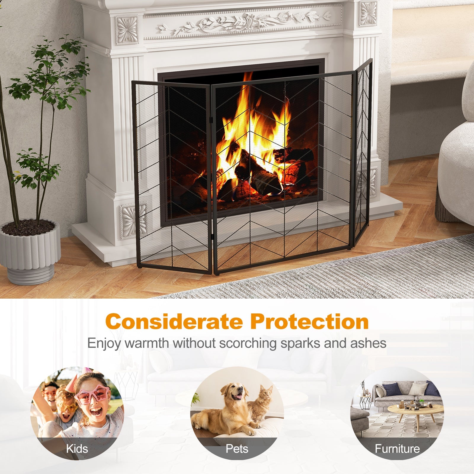 52 x 31 Inch Fireplace Screen