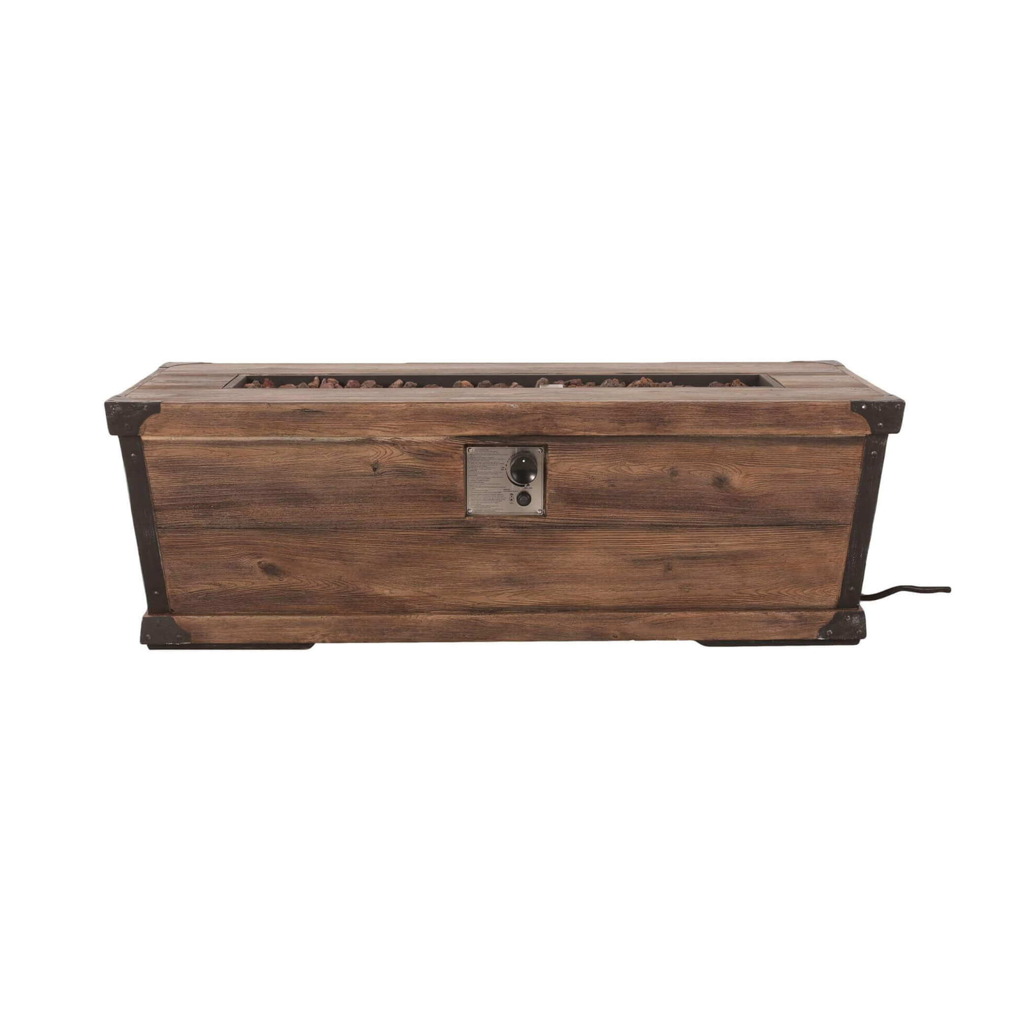Wood Pattern Rectangle Gas Burning Fire Pit