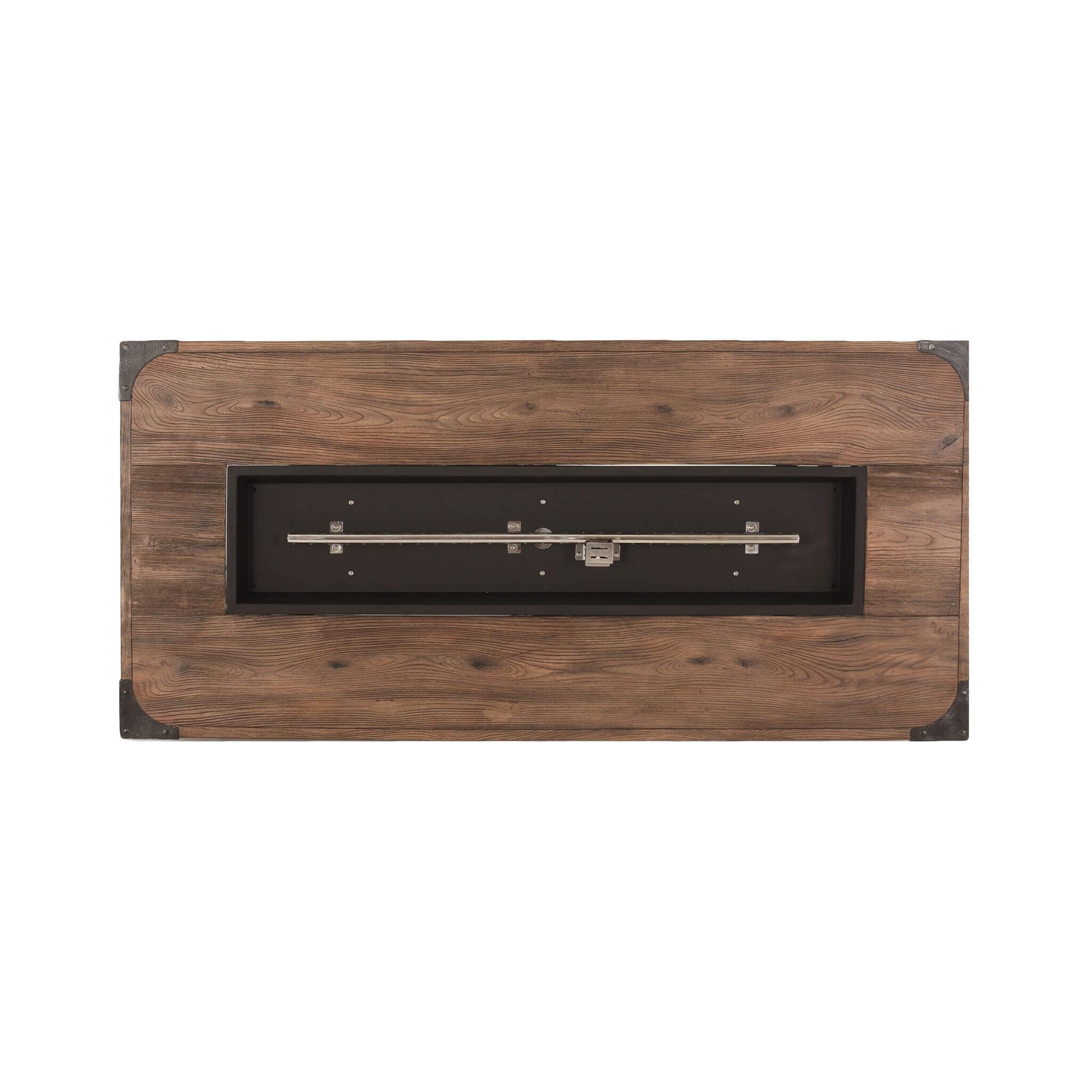 Wood Pattern Rectangle Gas Burning Fire Pit