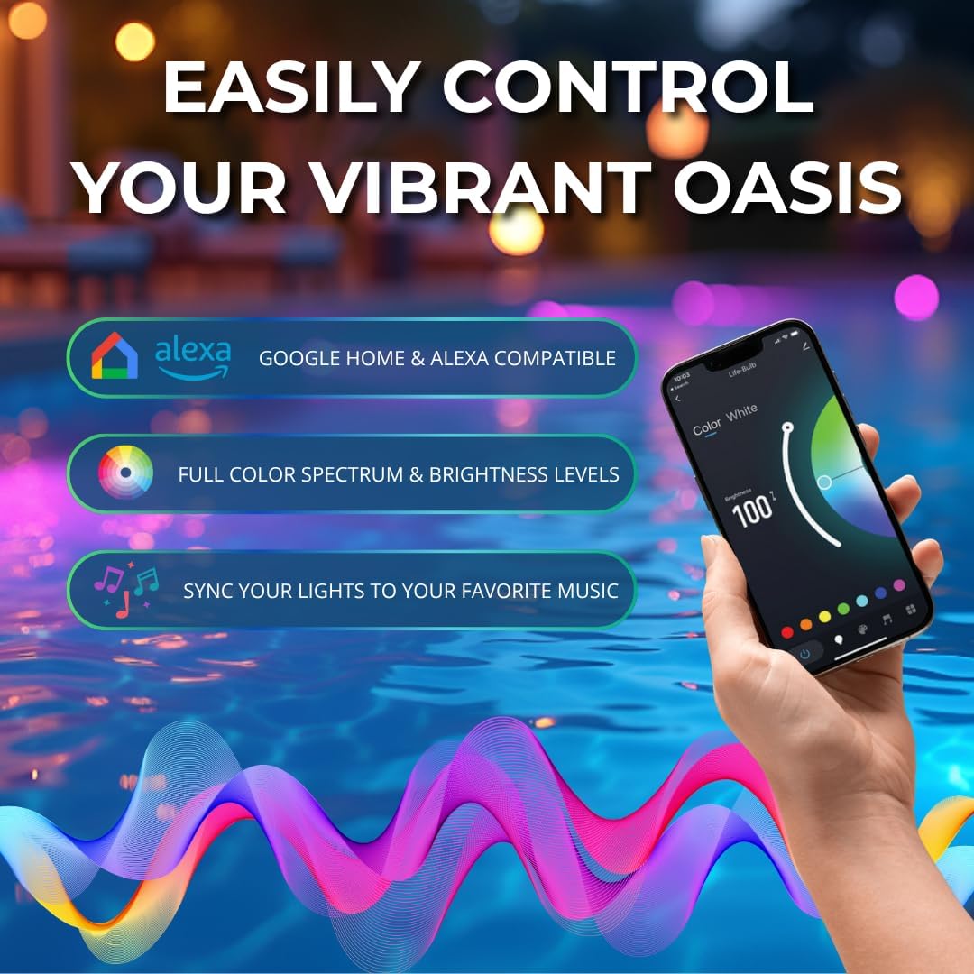 Life-Bulb Smart Wall-Mount Color LED Inground Pool Light System