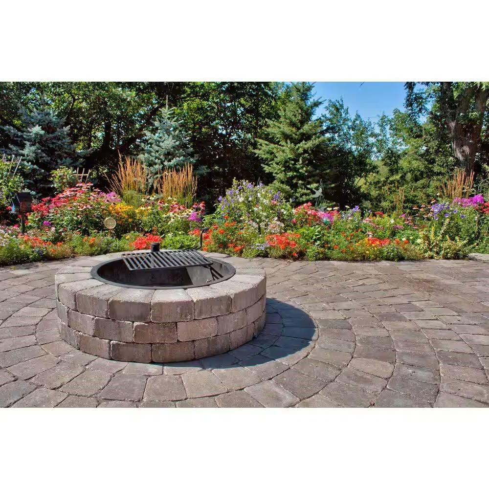 Stone Fire Pit Kit with Cooking Grill Grate