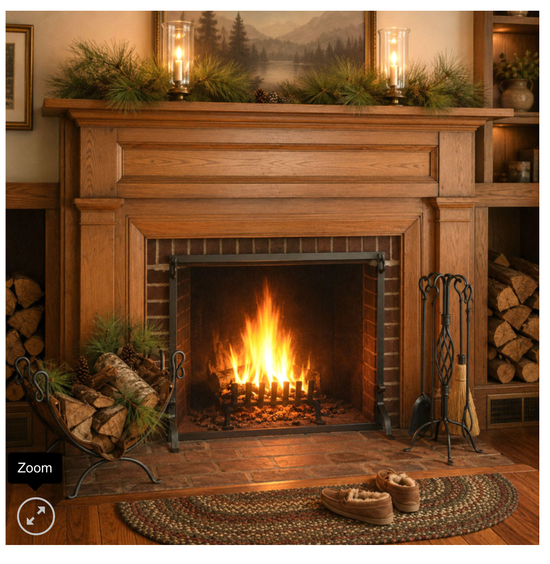 Forged iron fireplace screen in front of fire in living room