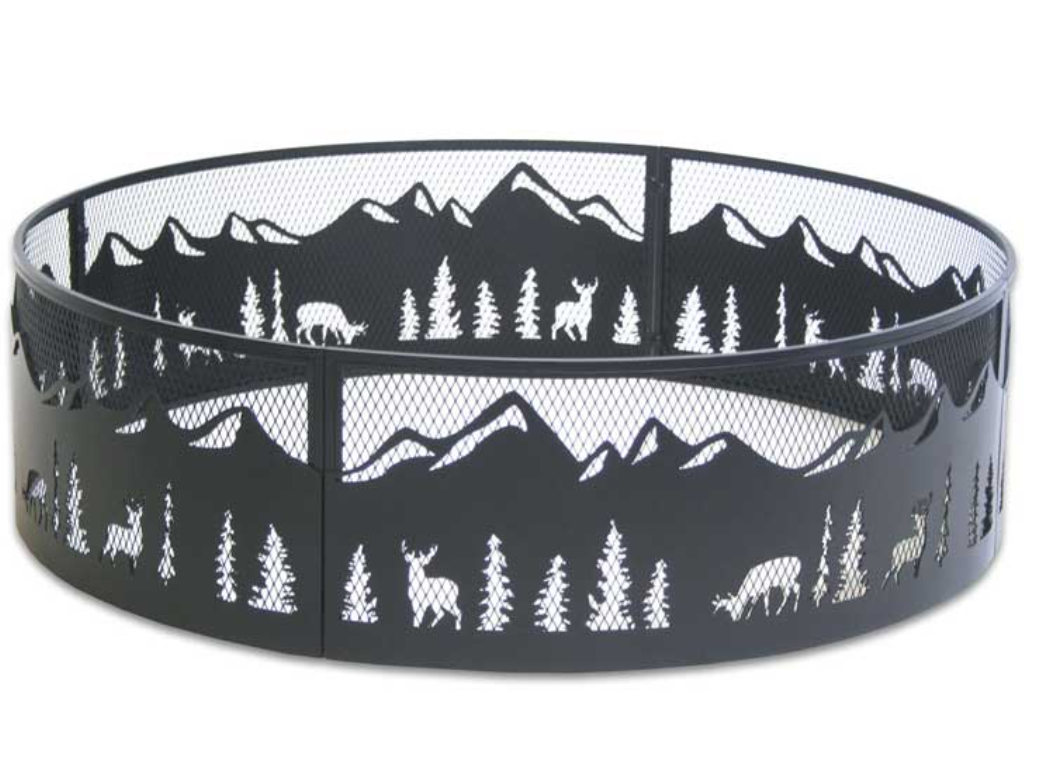 close up of fire ring black on white backround