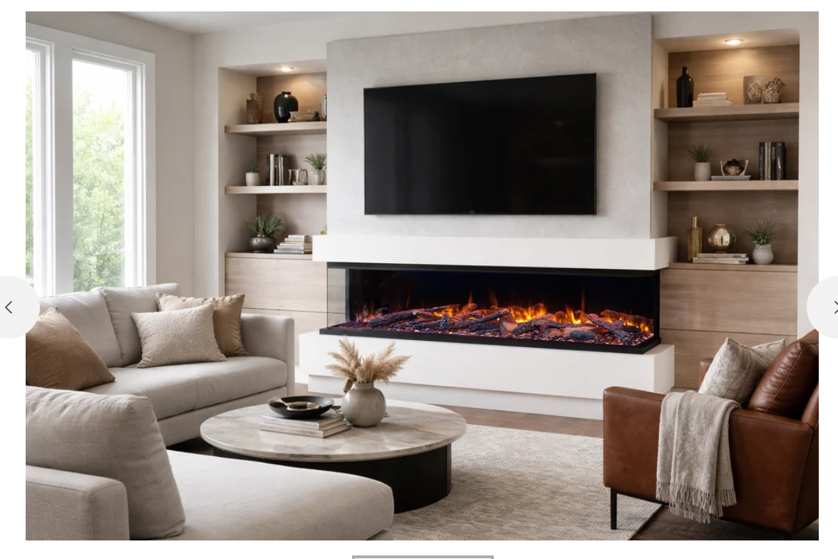 fireplace in livng room with a tv above it within a white surround   