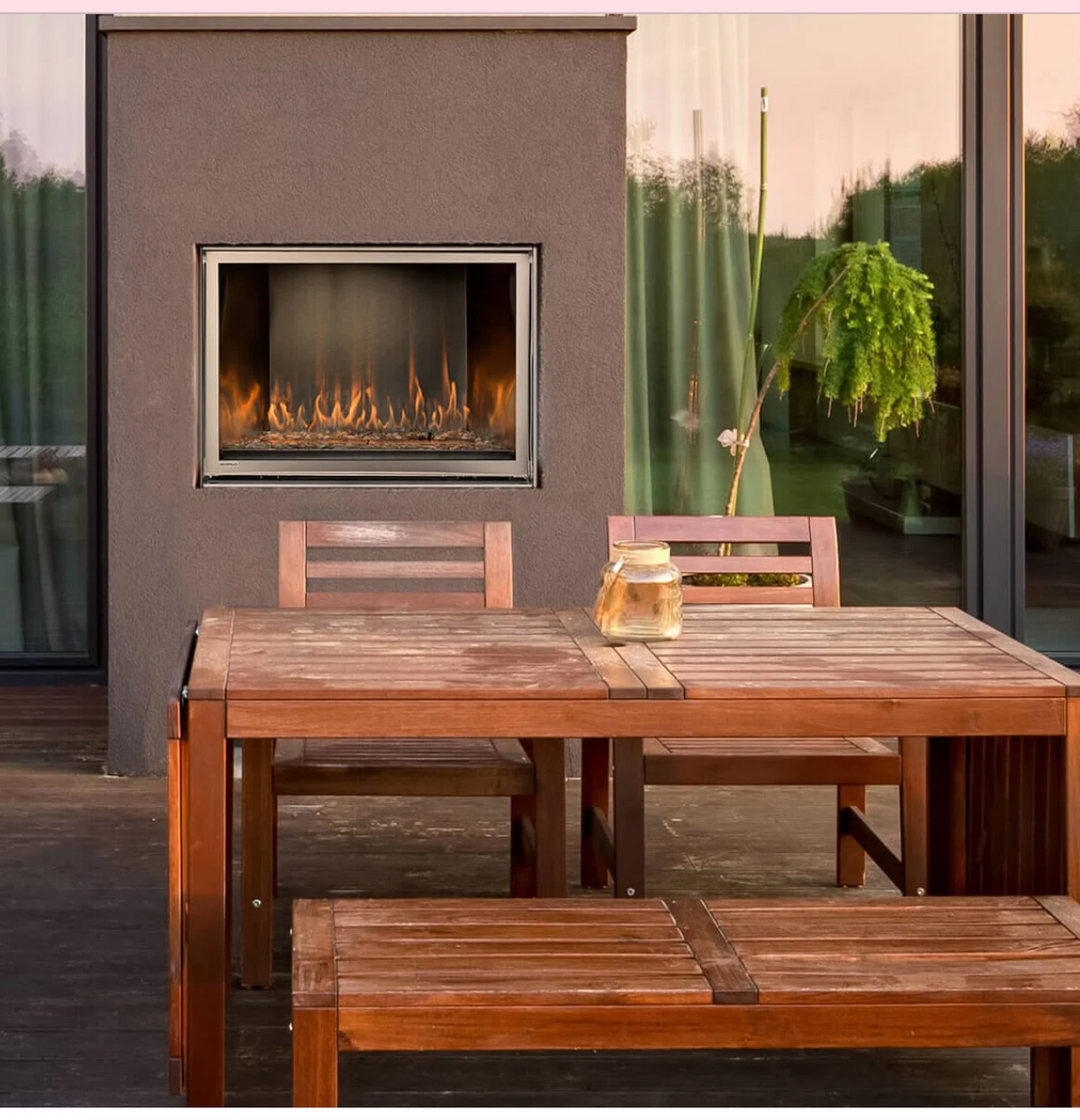 Montigo Divine Contemporary Single Sided Outdoor Gas Fireplace 38"