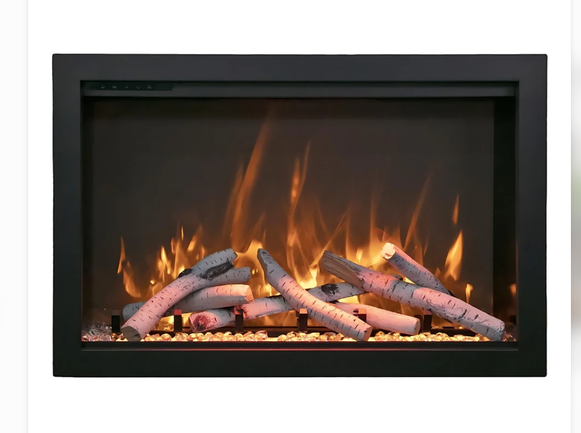 44" Bespoke electric fireplace on a white background